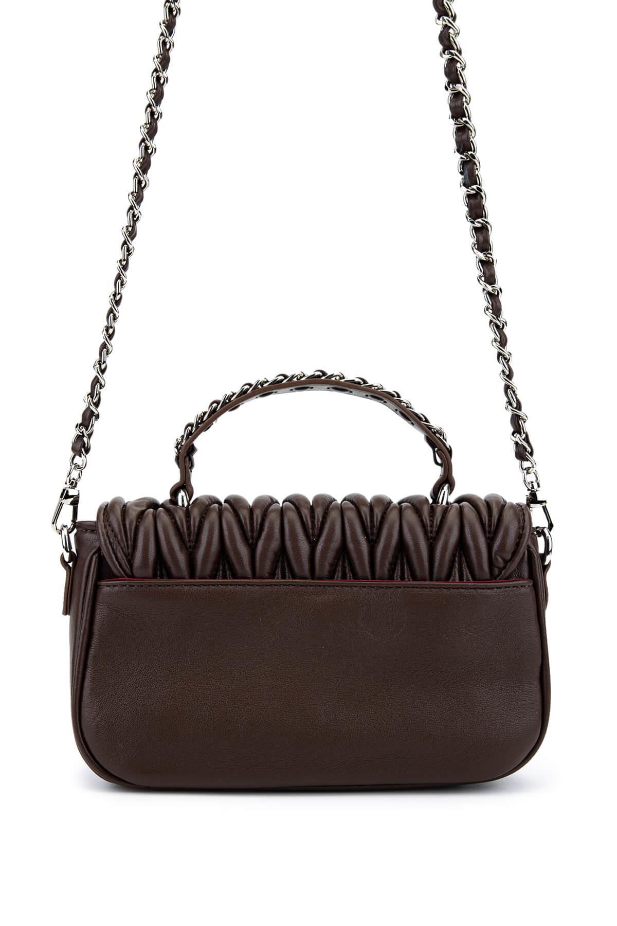 Tamer Tanca Kadın Suni Deri Kahverengi Omuz Çanta