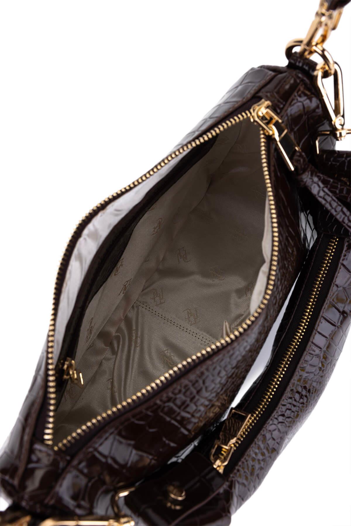 Tamer Tanca Kadın Suni Deri Kahverengi Omuz Çanta