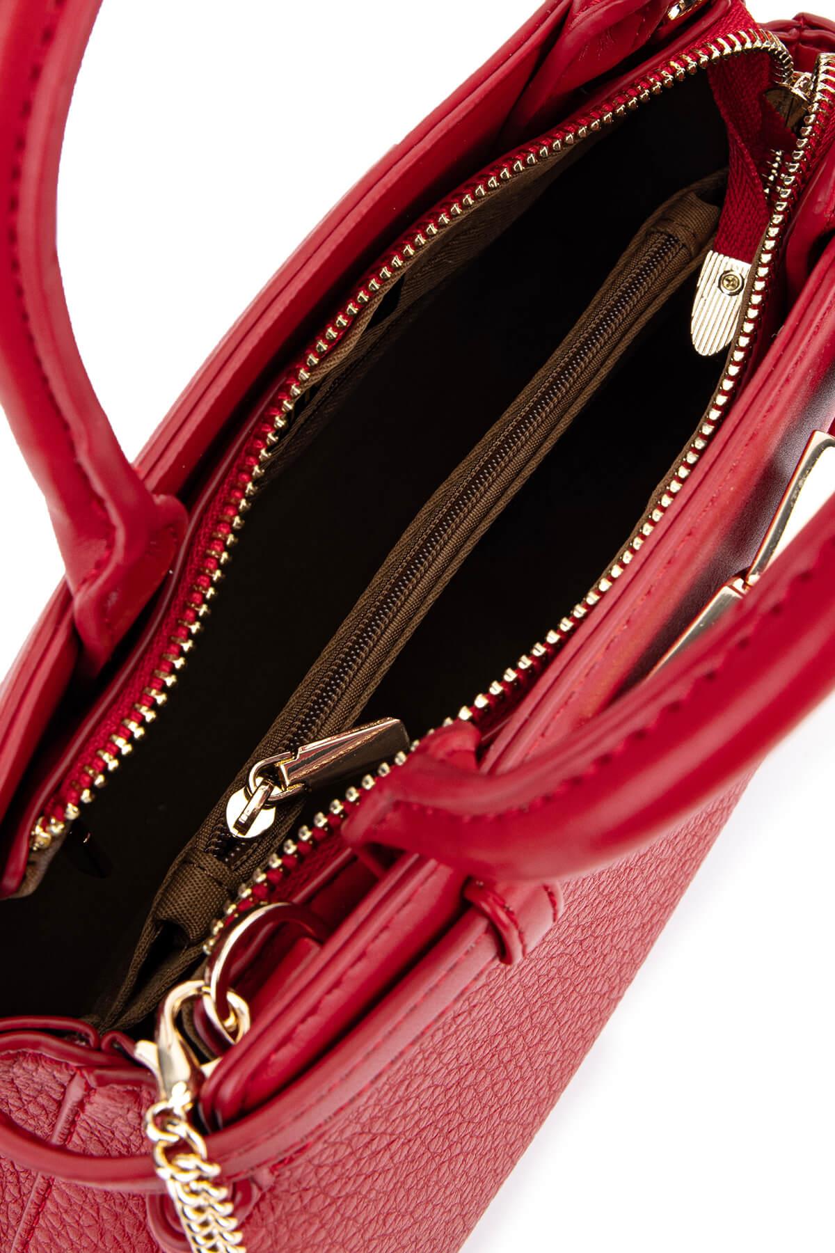 Tamer Tanca Kadın Suni Deri Kırmızı Omuz Çanta