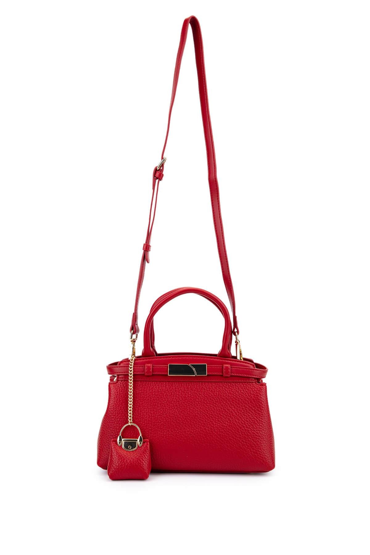 Tamer Tanca Kadın Suni Deri Kırmızı Omuz Çanta