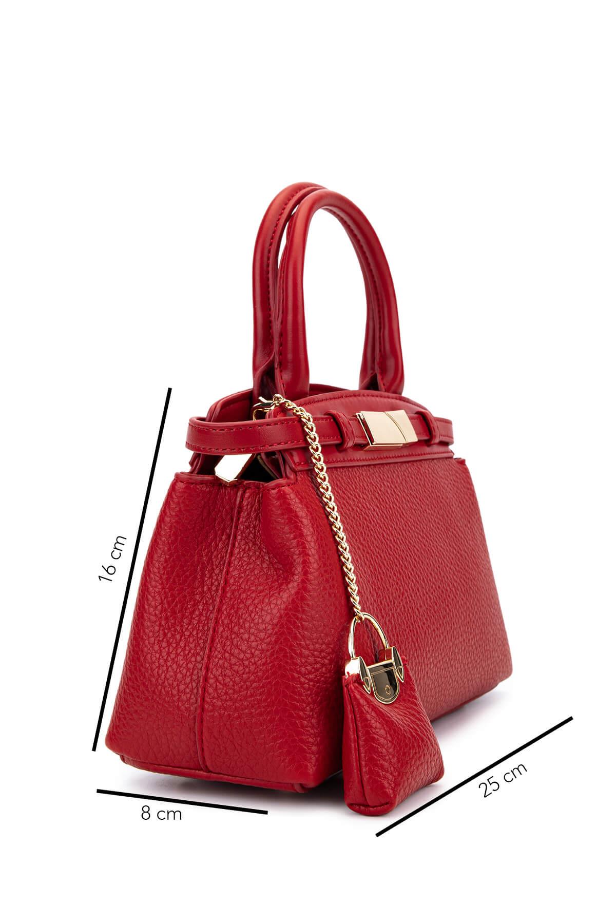 Tamer Tanca Kadın Suni Deri Kırmızı Omuz Çanta