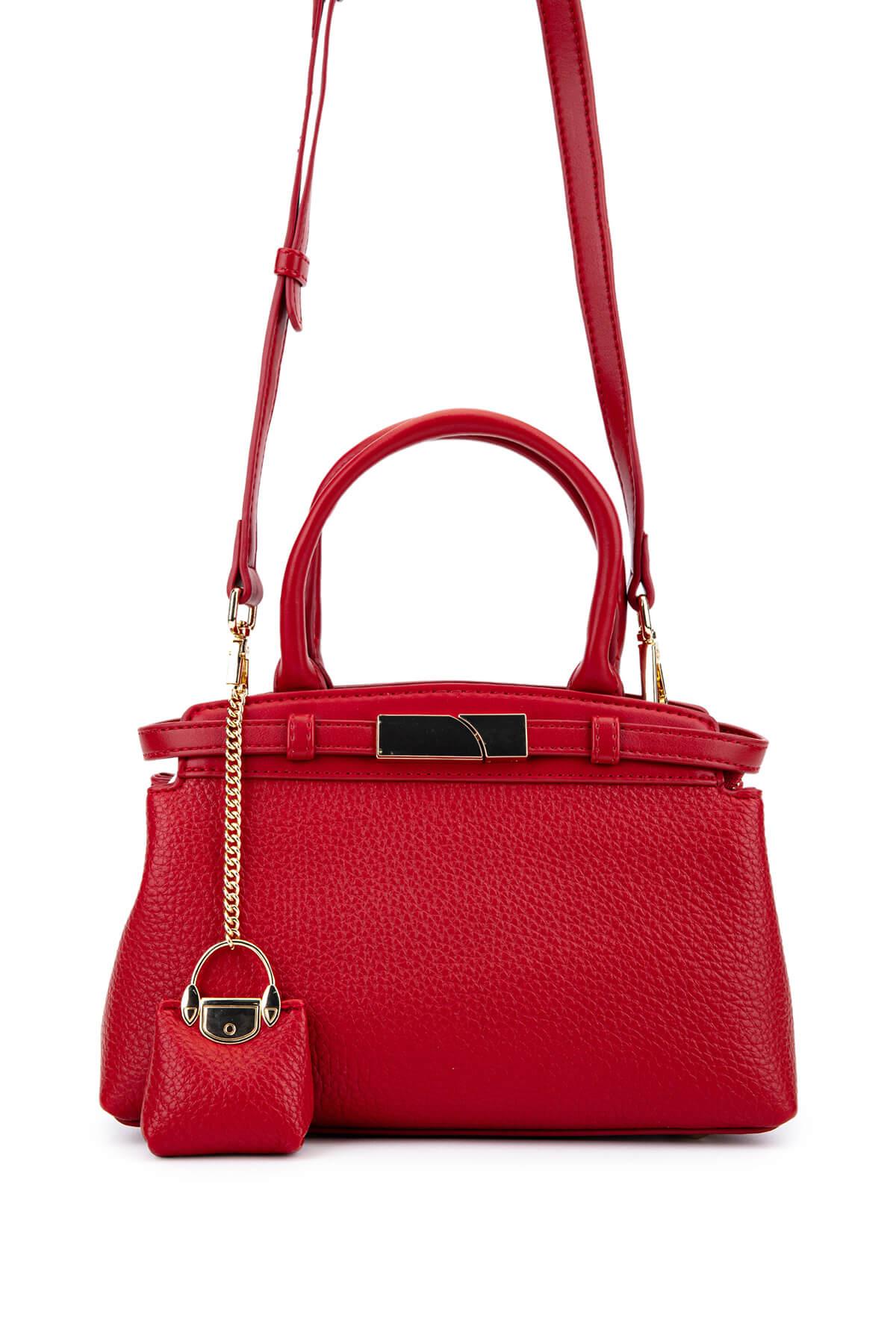 Tamer Tanca Kadın Suni Deri Kırmızı Omuz Çanta