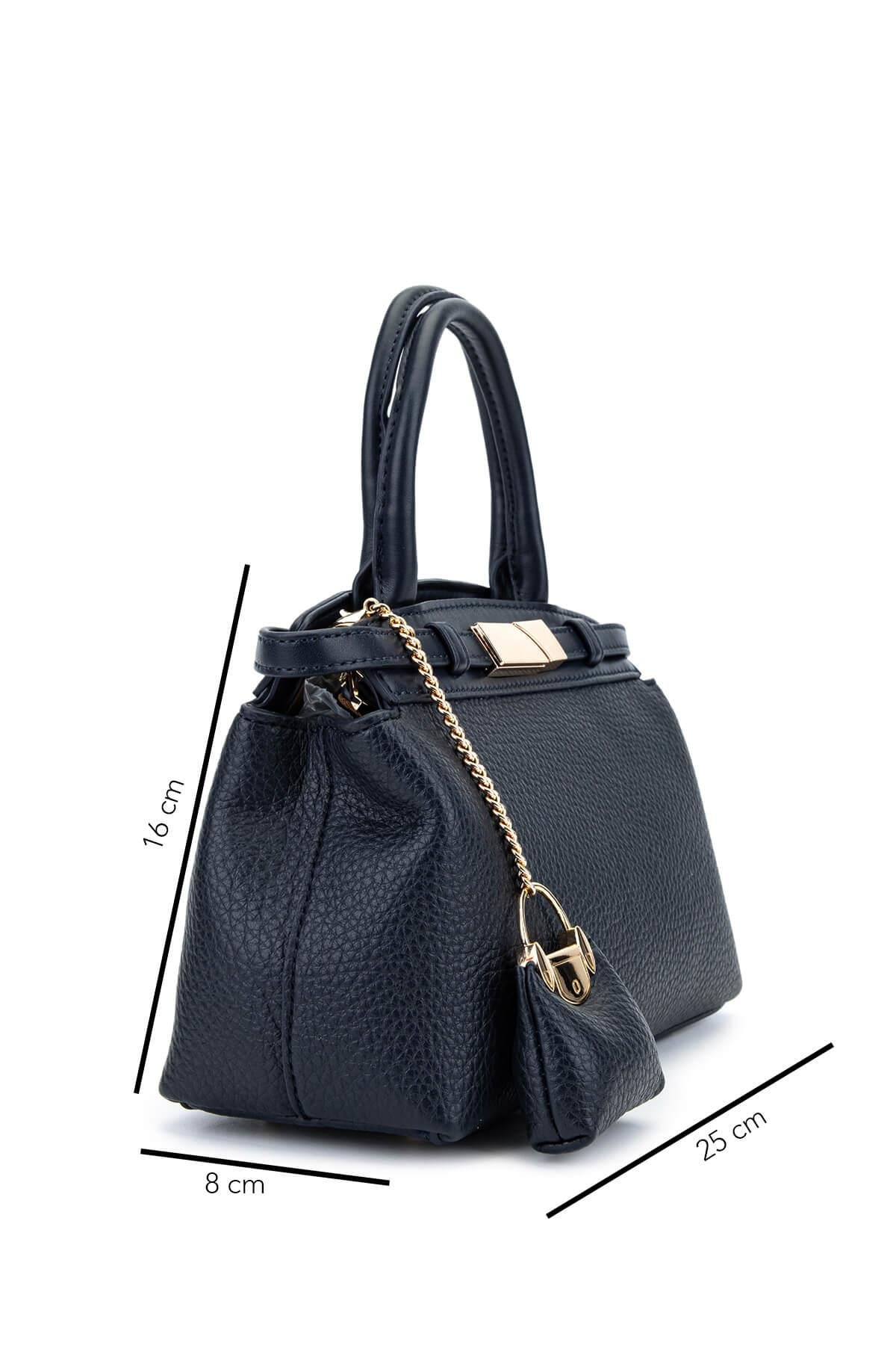 Tamer Tanca Kadın Suni Deri Lacivert Omuz Çanta