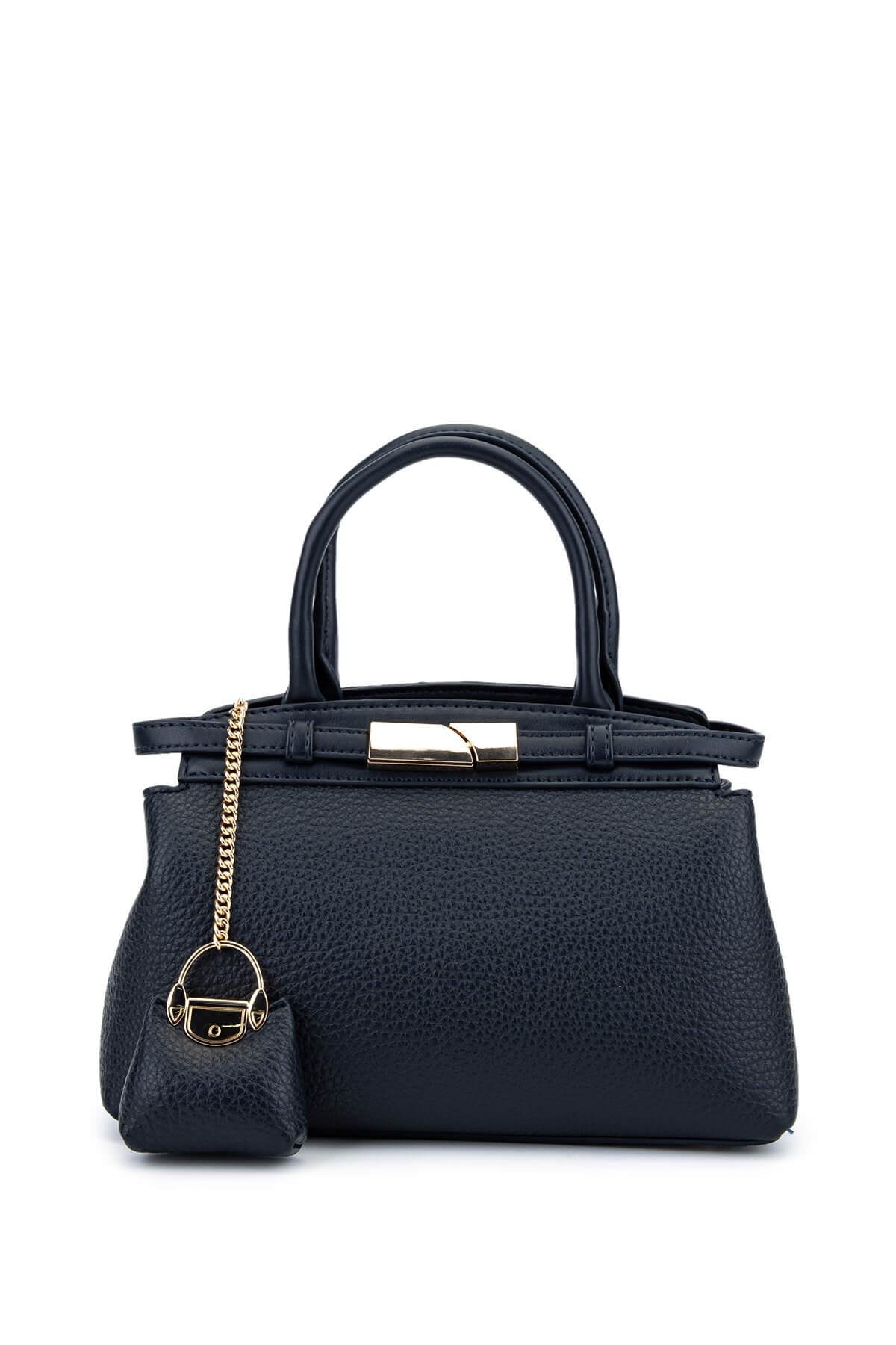 Tamer Tanca Kadın Suni Deri Lacivert Omuz Çanta