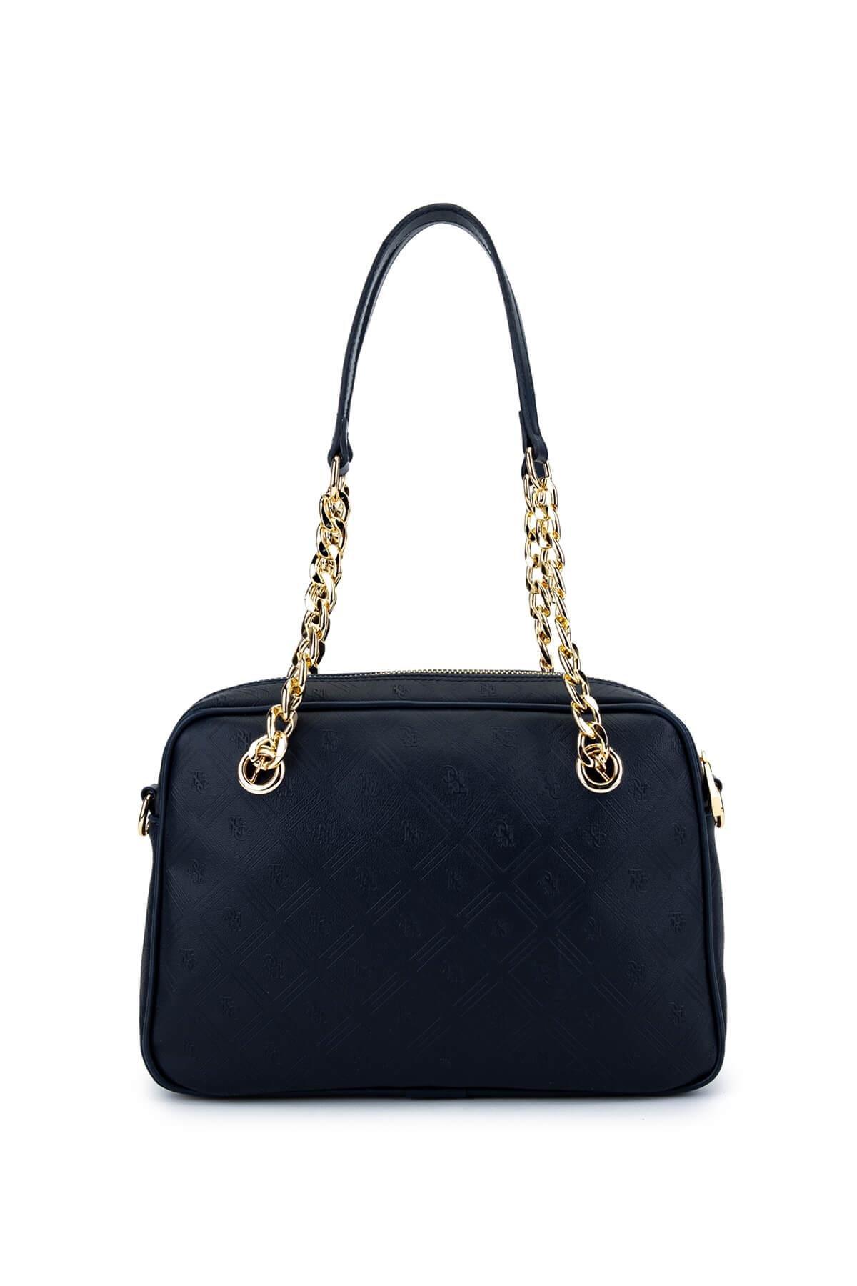 Tamer Tanca Kadın Suni Deri Lacivert Postacı Çanta