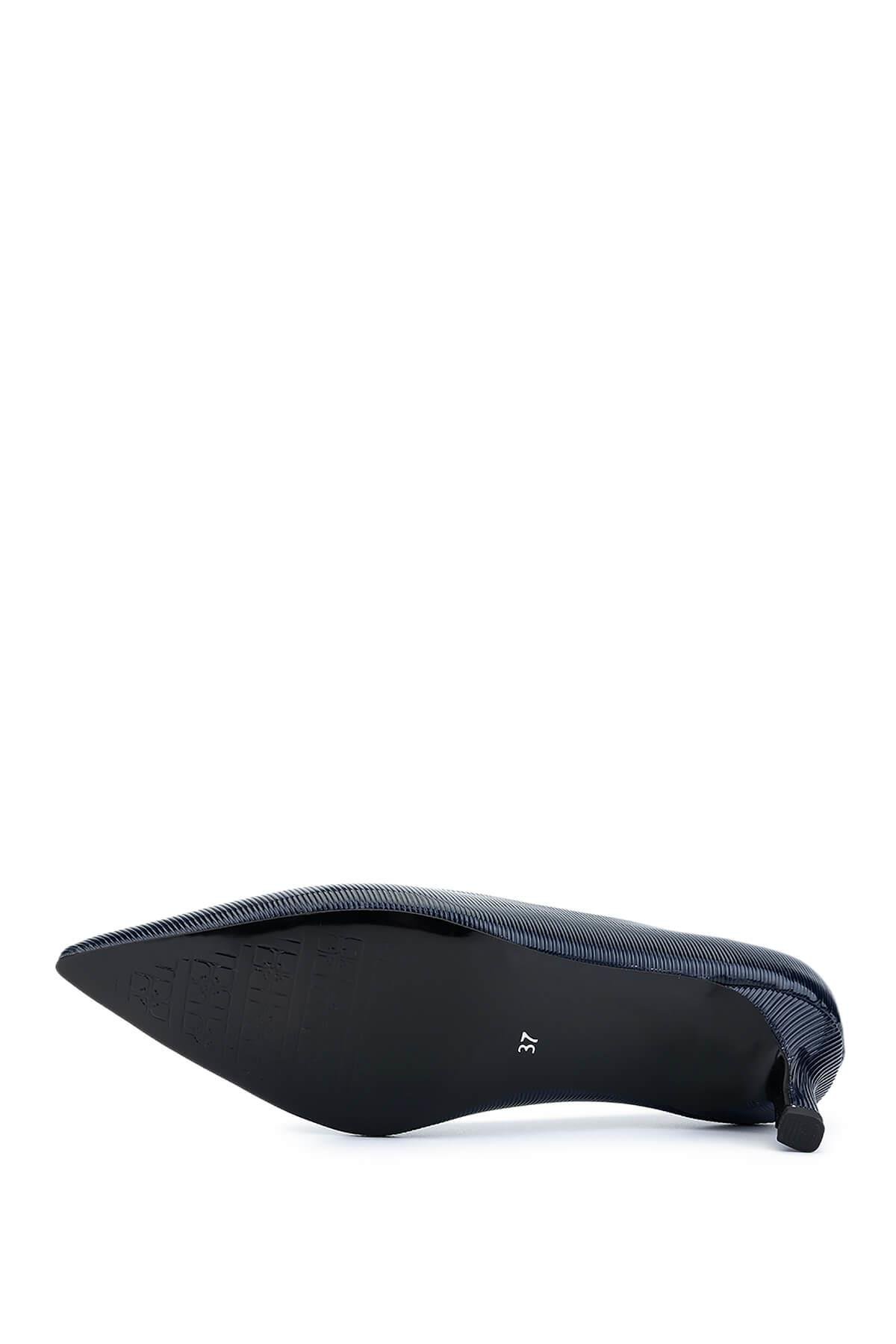 Tamer Tanca Kadın Suni Deri Lacivert Topuklu Ayakkabı