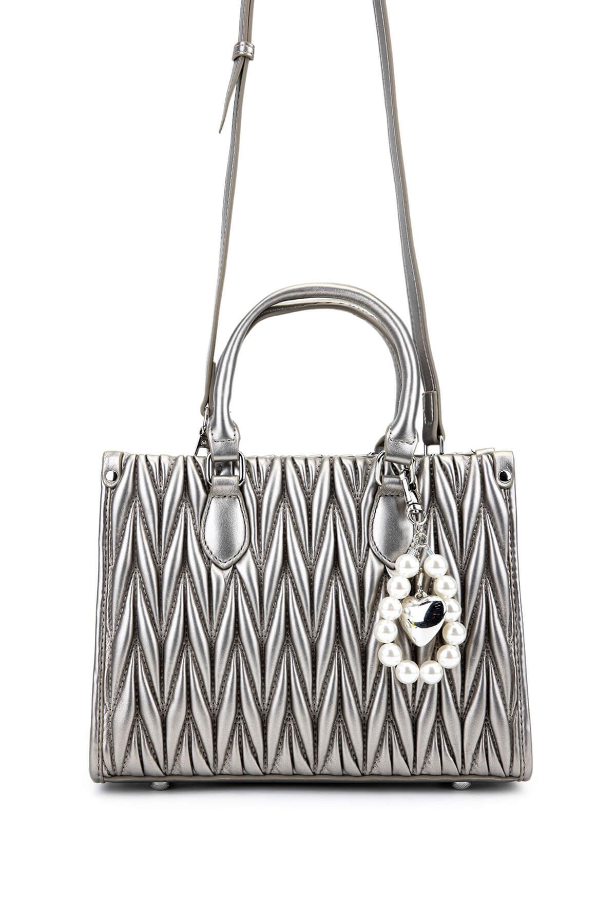 Tamer Tanca Kadın Suni Deri Metalik Omuz Çanta