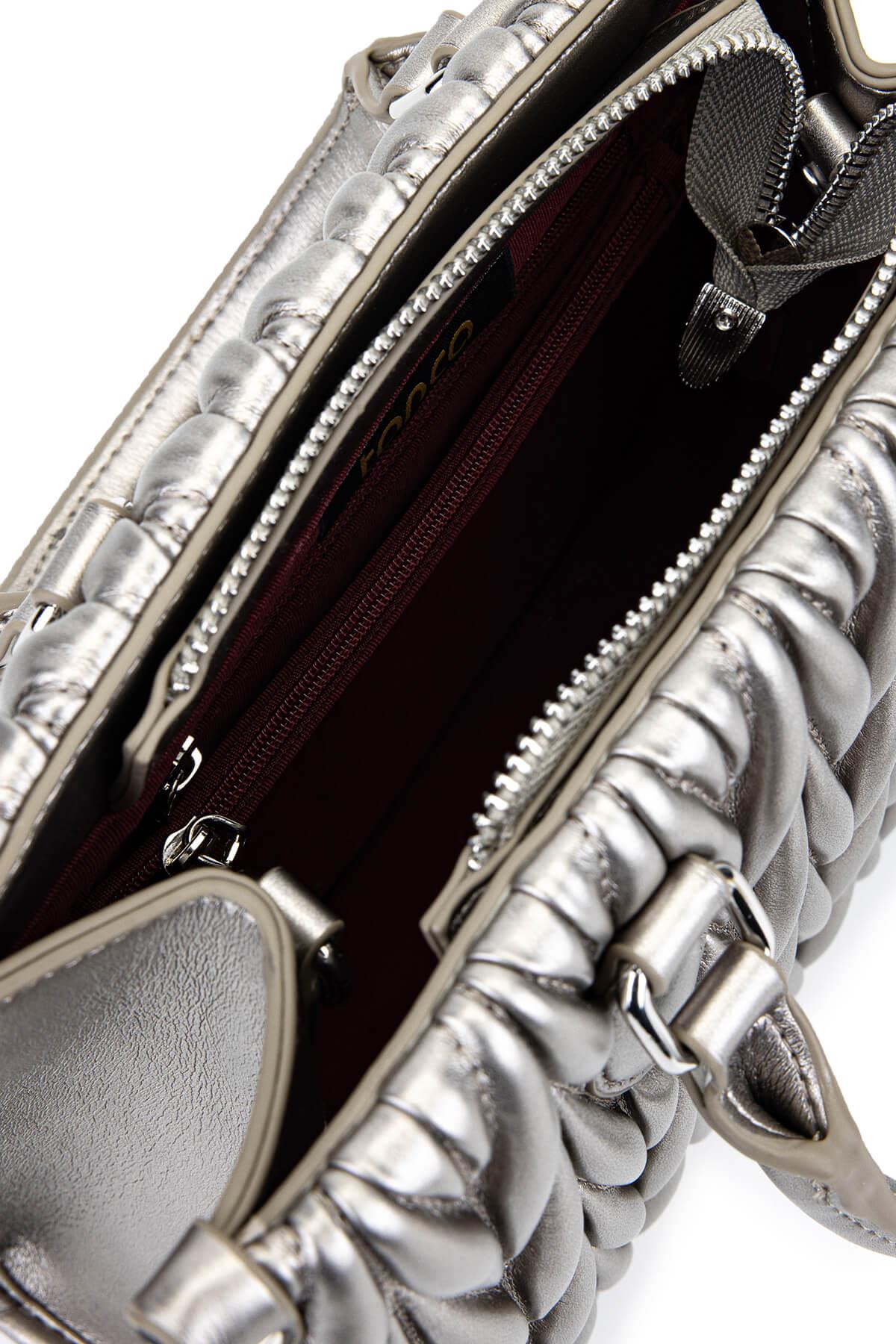 Tamer Tanca Kadın Suni Deri Metalik Omuz Çanta