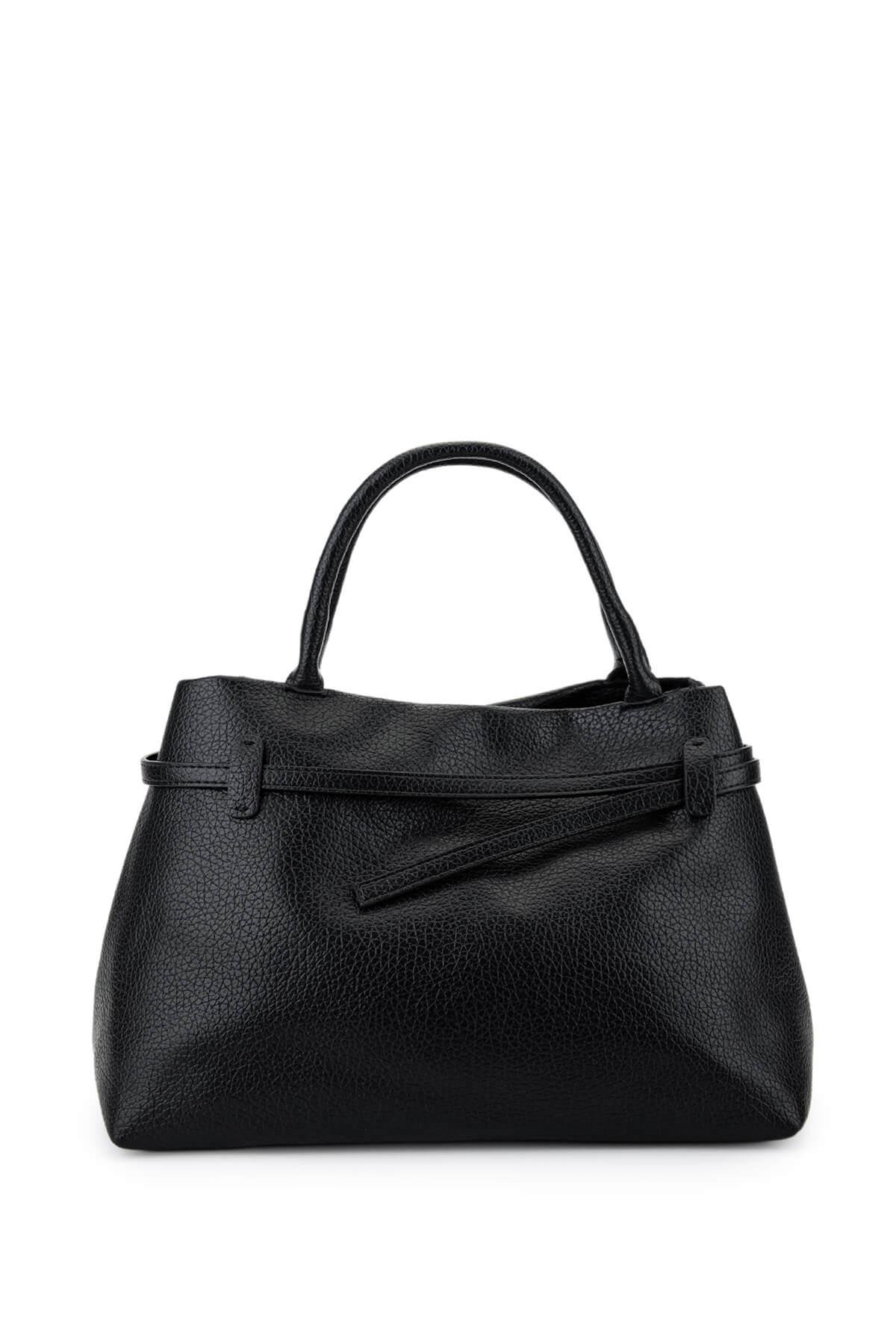 Tamer Tanca Kadın Suni Deri Siyah Floter Kol Çantası