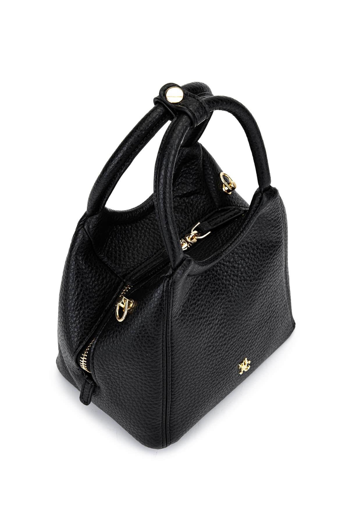 Tamer Tanca Kadın Suni Deri Siyah Floter Kol Çantası