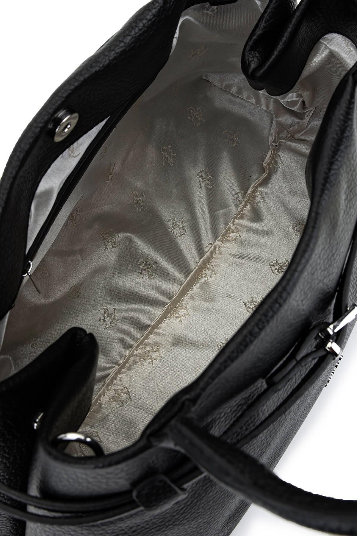 Tamer Tanca Kadın Suni Deri Siyah Floter Kol Çantası