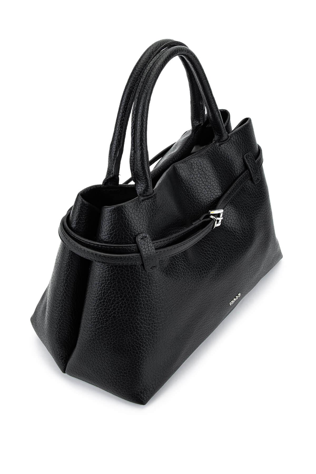 Tamer Tanca Kadın Suni Deri Siyah Floter Kol Çantası