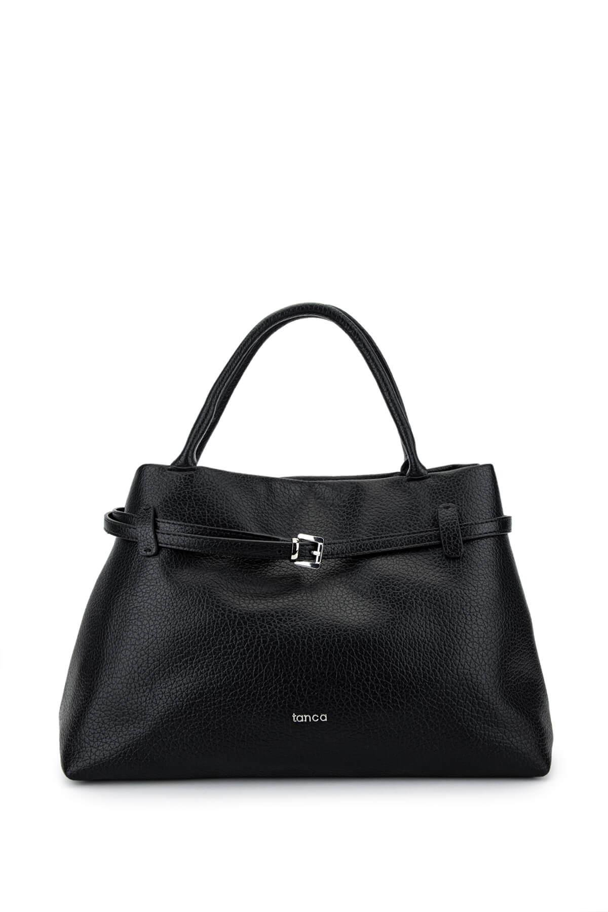 Tamer Tanca Kadın Suni Deri Siyah Floter Kol Çantası