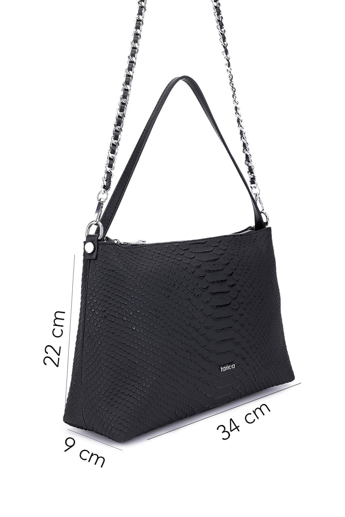 Tamer Tanca Kadın Suni Deri Siyah Kol Çantası