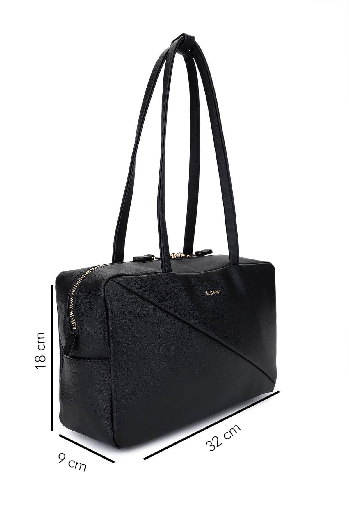 Tamer Tanca Kadın Suni Deri Siyah Kol Çantası