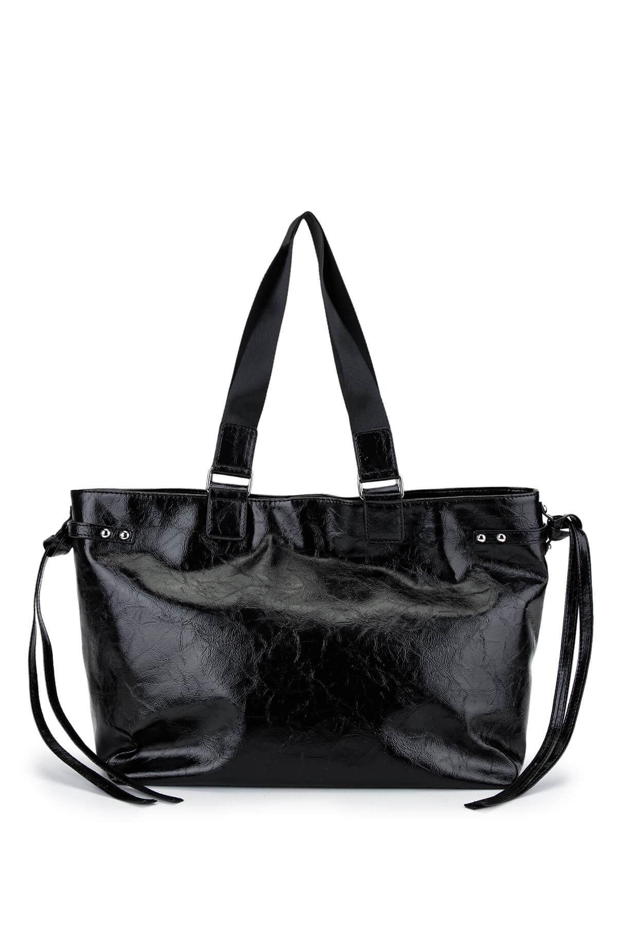 Tamer Tanca Kadın Suni Deri Siyah Kol Çantası