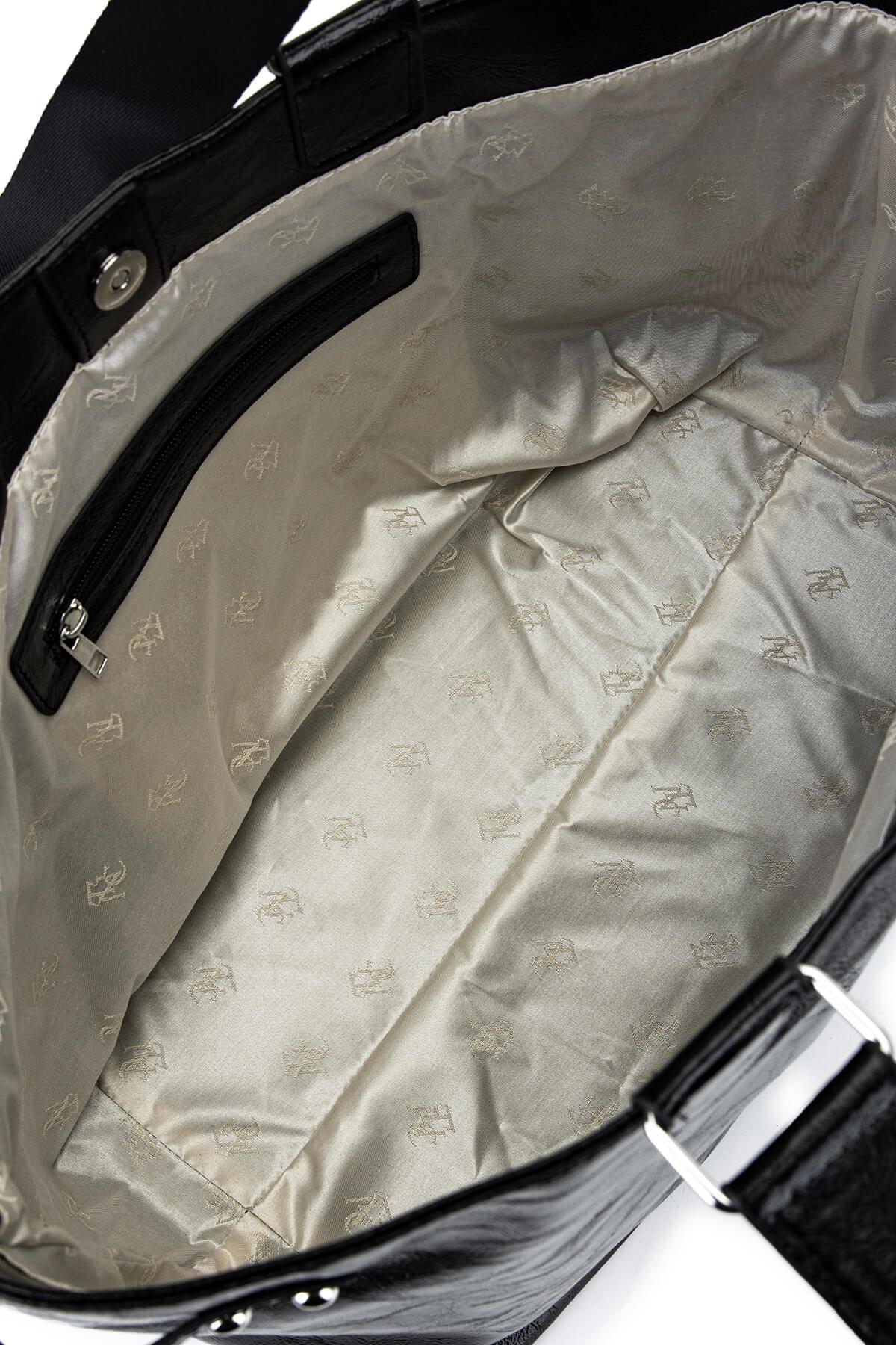 Tamer Tanca Kadın Suni Deri Siyah Kol Çantası