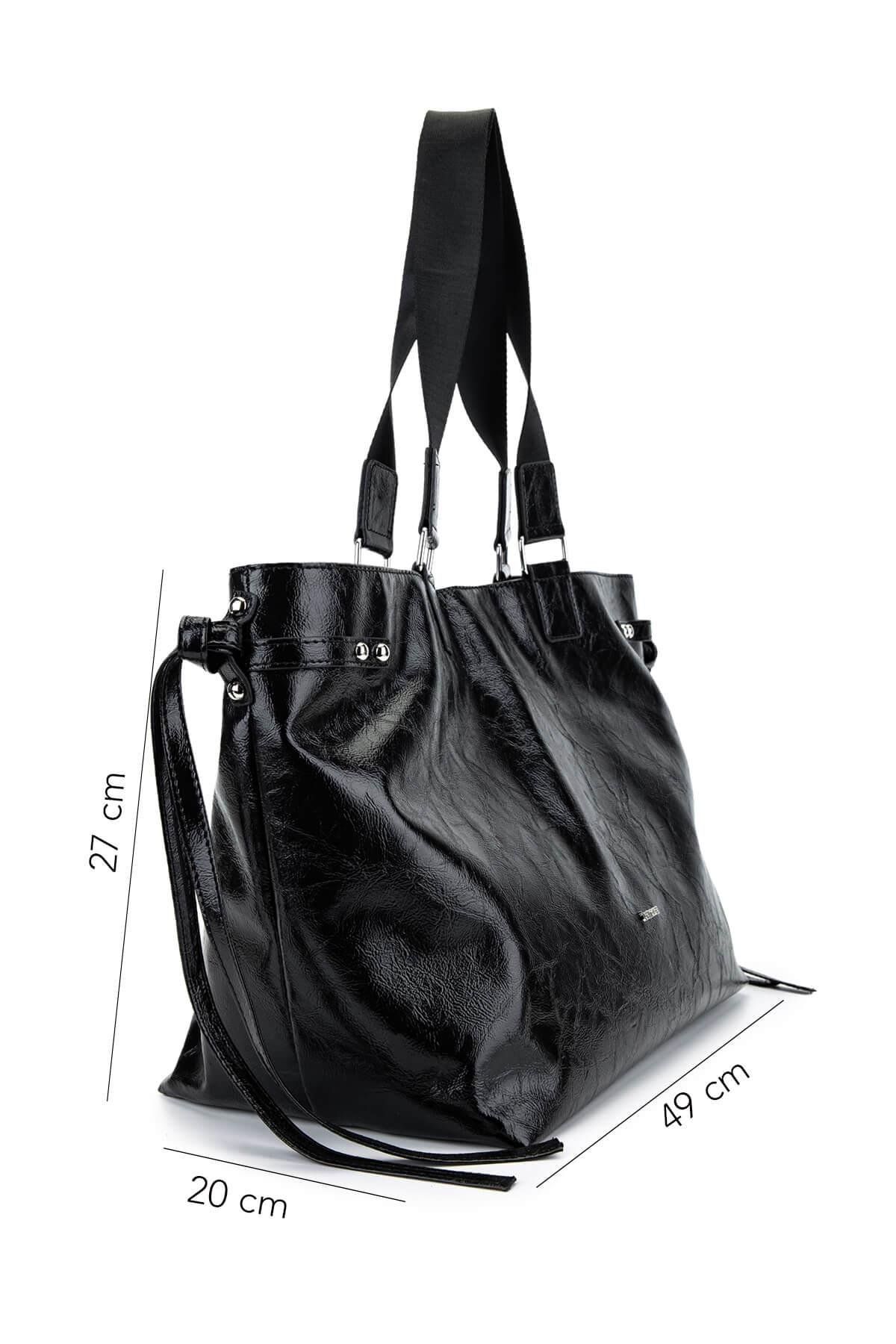 Tamer Tanca Kadın Suni Deri Siyah Kol Çantası