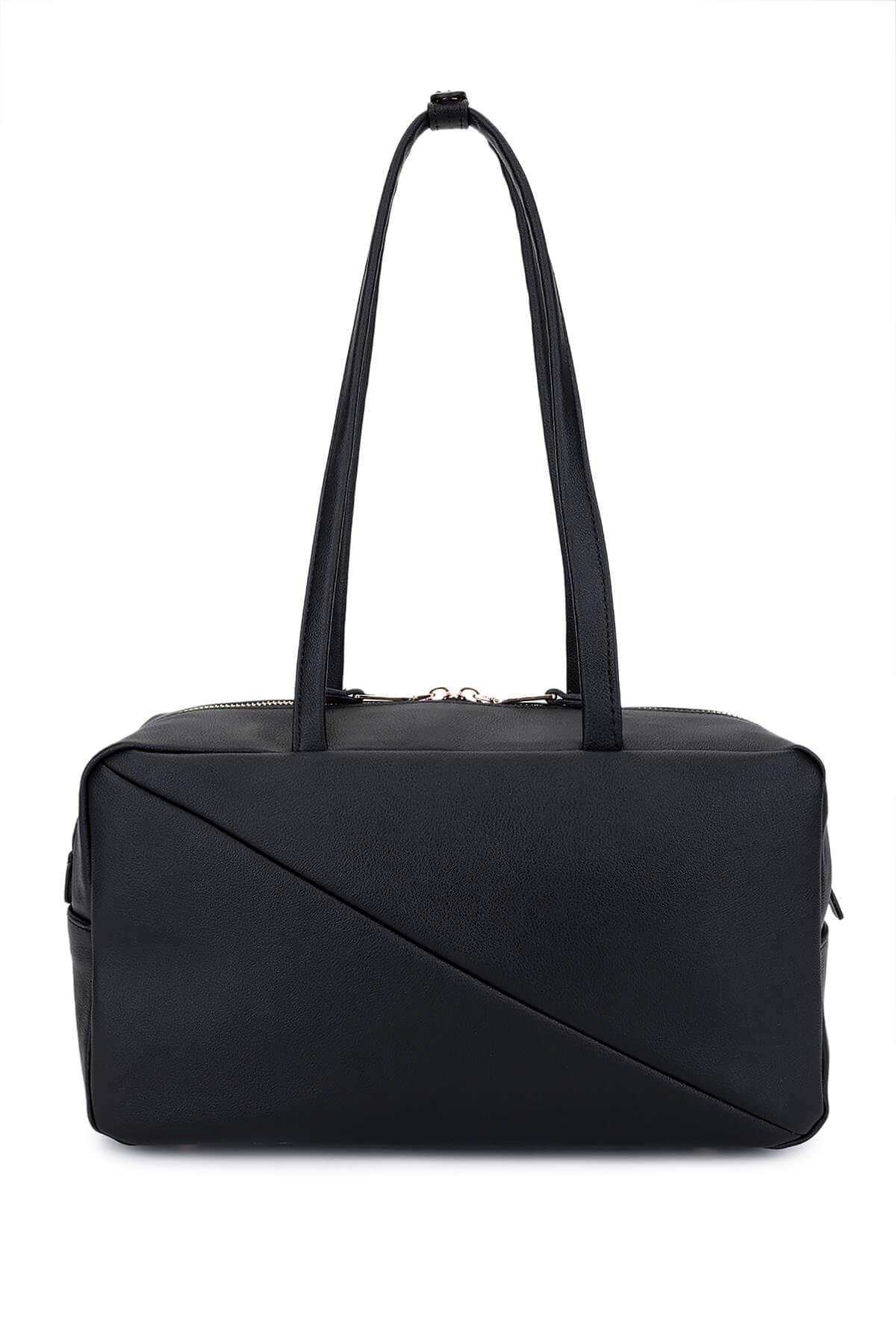 Tamer Tanca Kadın Suni Deri Siyah Kol Çantası