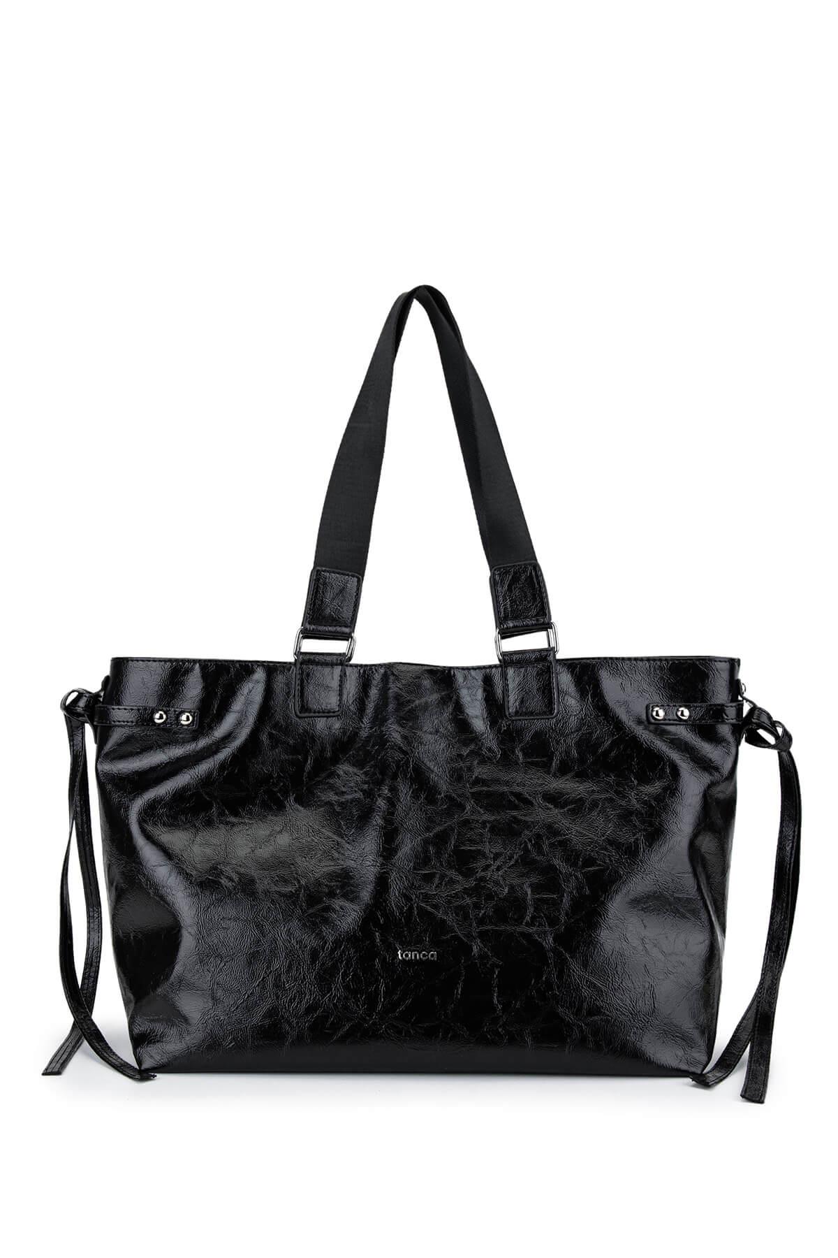 Tamer Tanca Kadın Suni Deri Siyah Kol Çantası