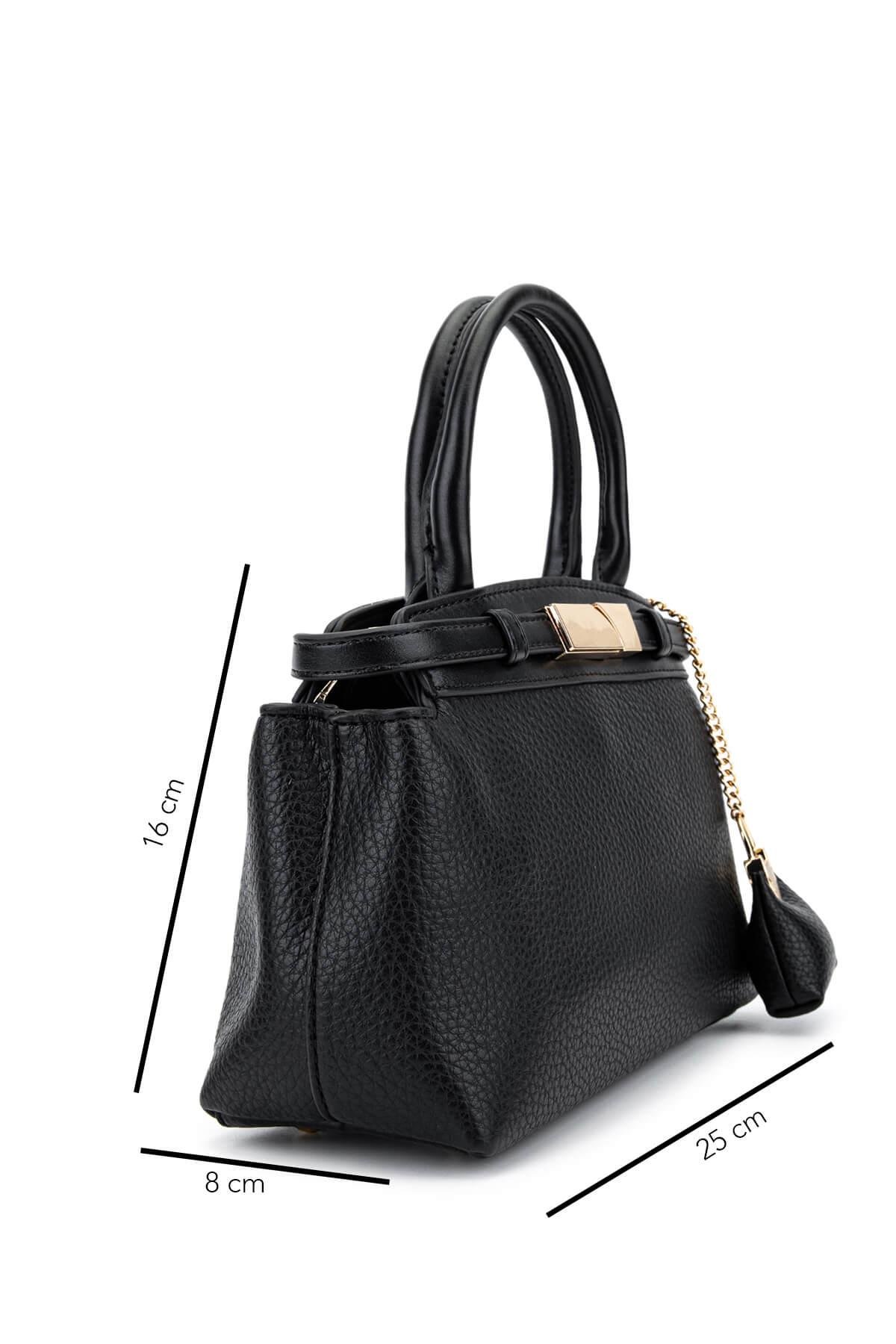 Tamer Tanca Kadın Suni Deri Siyah Omuz Çanta