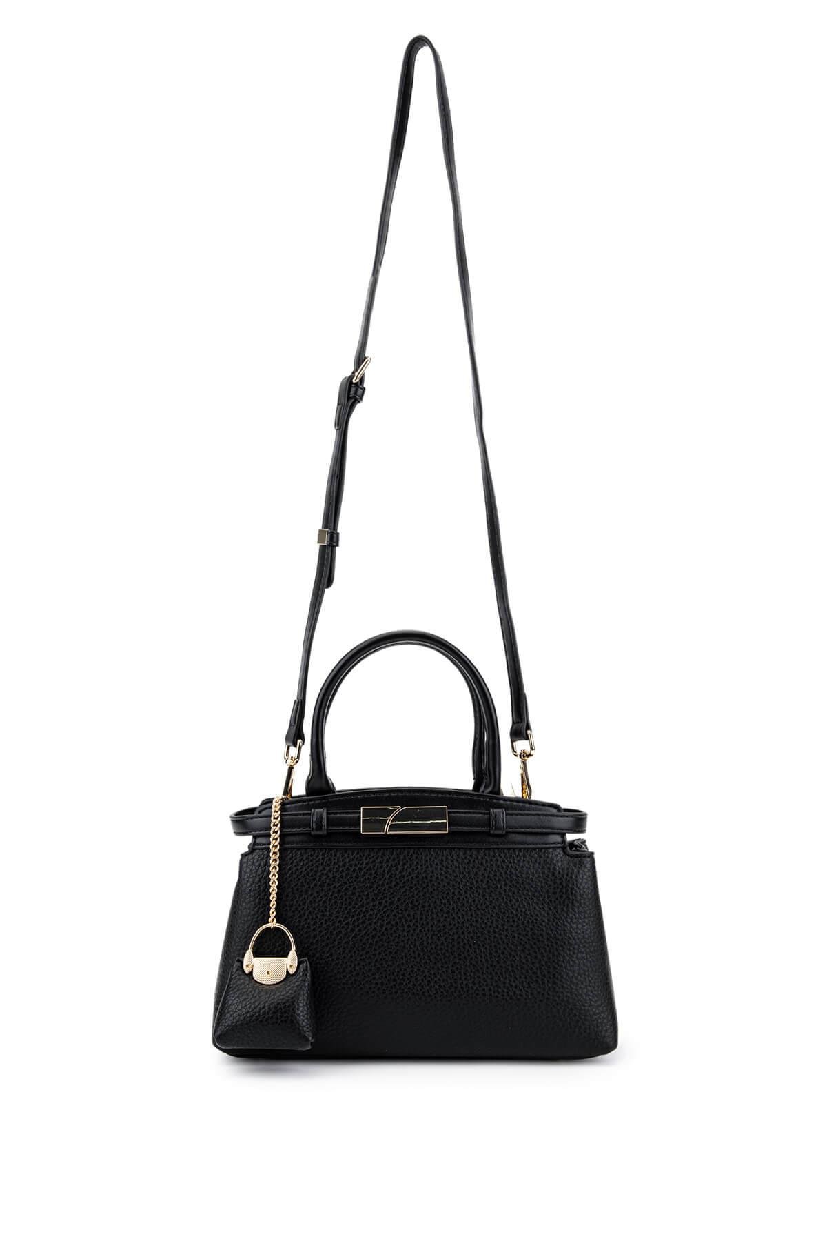 Tamer Tanca Kadın Suni Deri Siyah Omuz Çanta