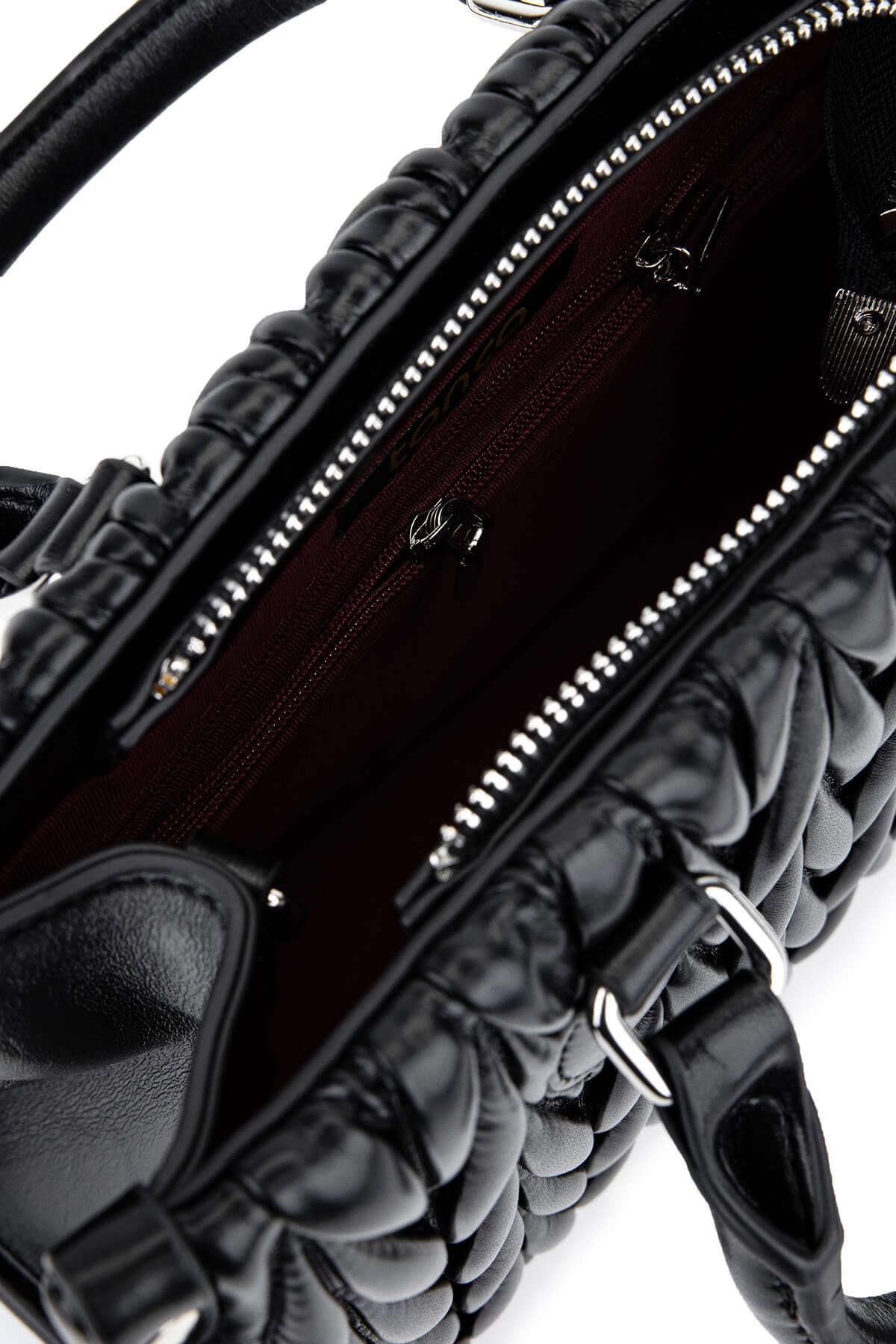 Tamer Tanca Kadın Suni Deri Siyah Omuz Çanta