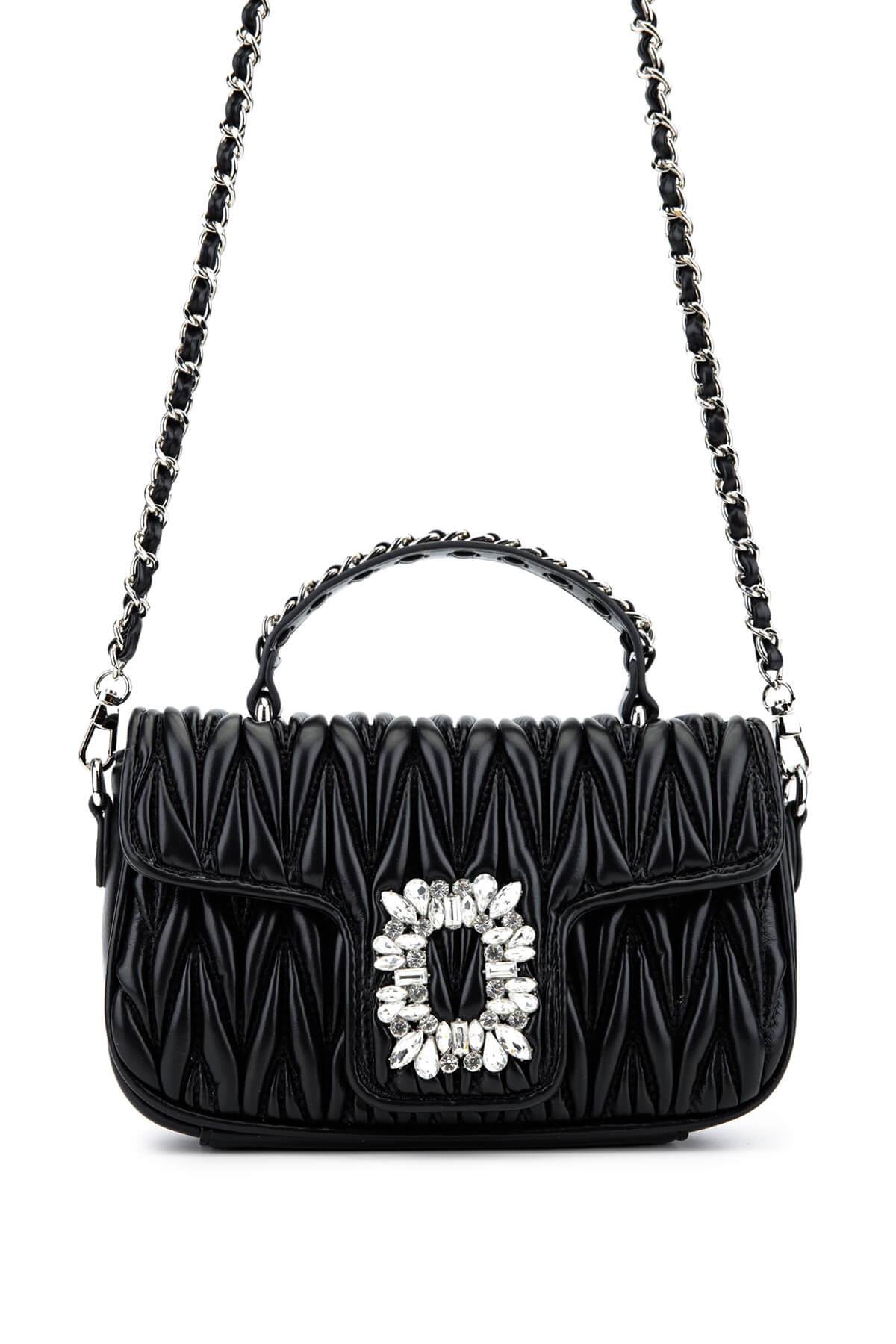 Tamer Tanca Kadın Suni Deri Siyah Omuz Çanta