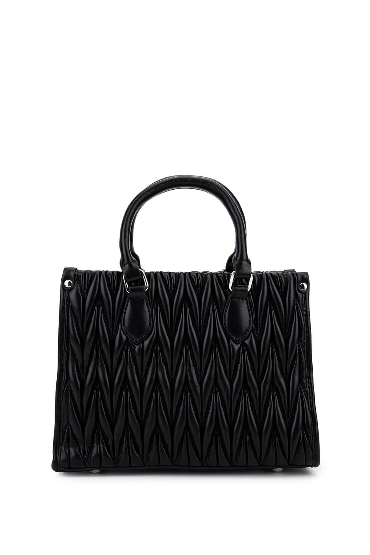 Tamer Tanca Kadın Suni Deri Siyah Omuz Çanta