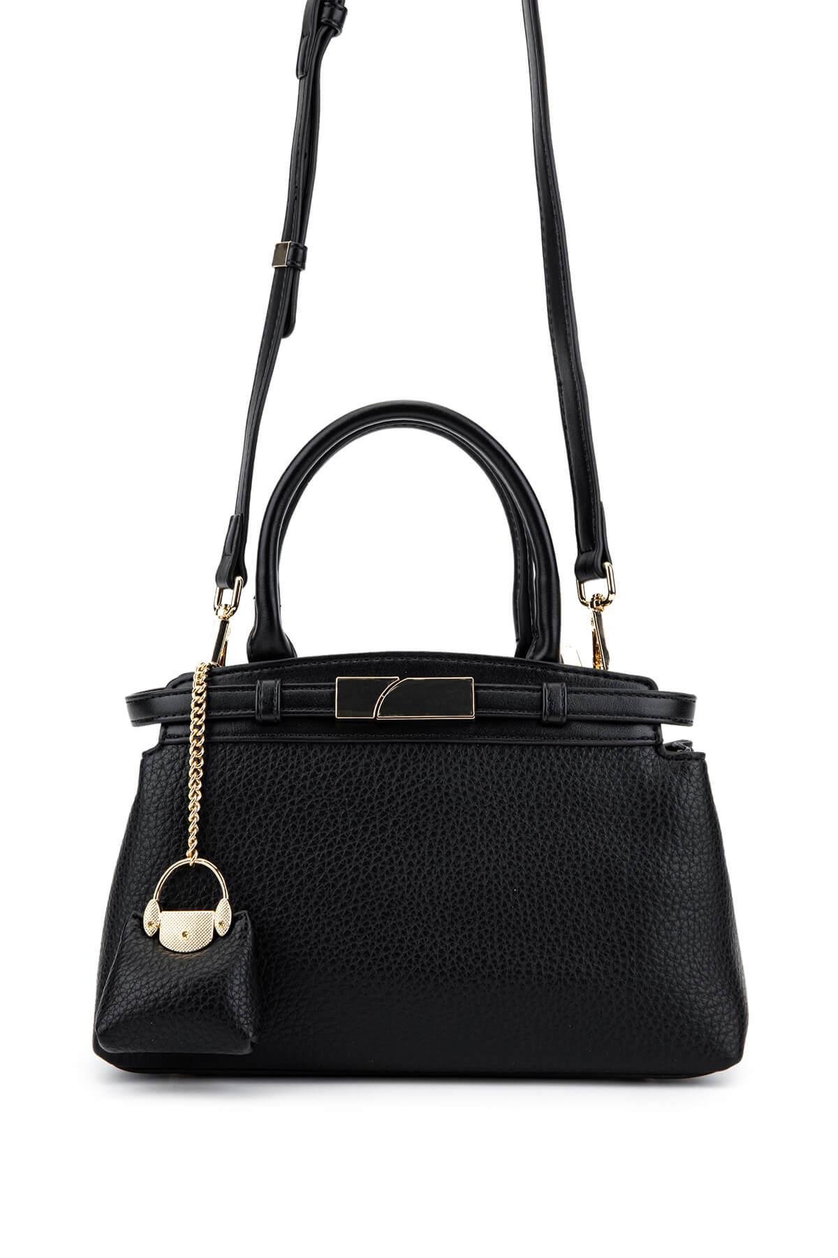 Tamer Tanca Kadın Suni Deri Siyah Omuz Çanta