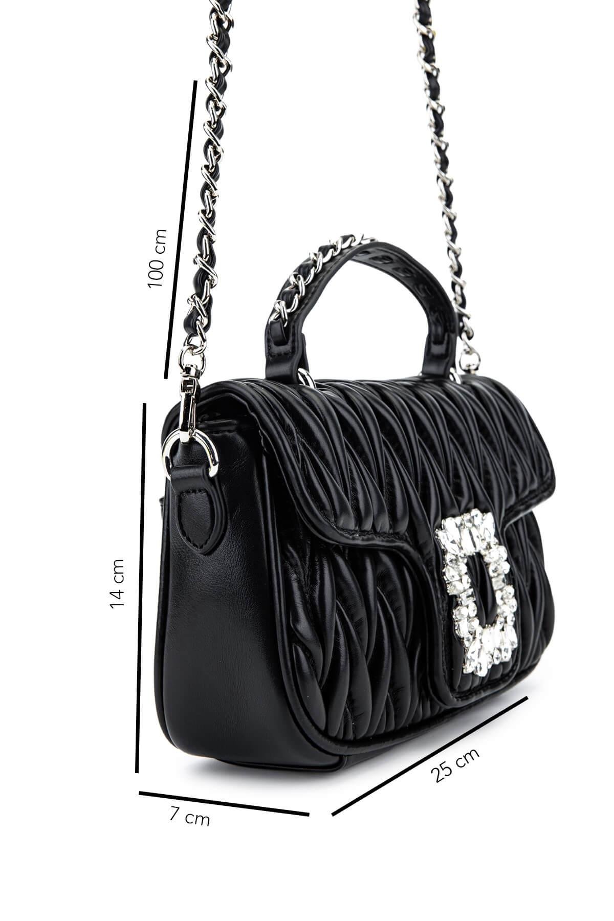 Tamer Tanca Kadın Suni Deri Siyah Omuz Çanta