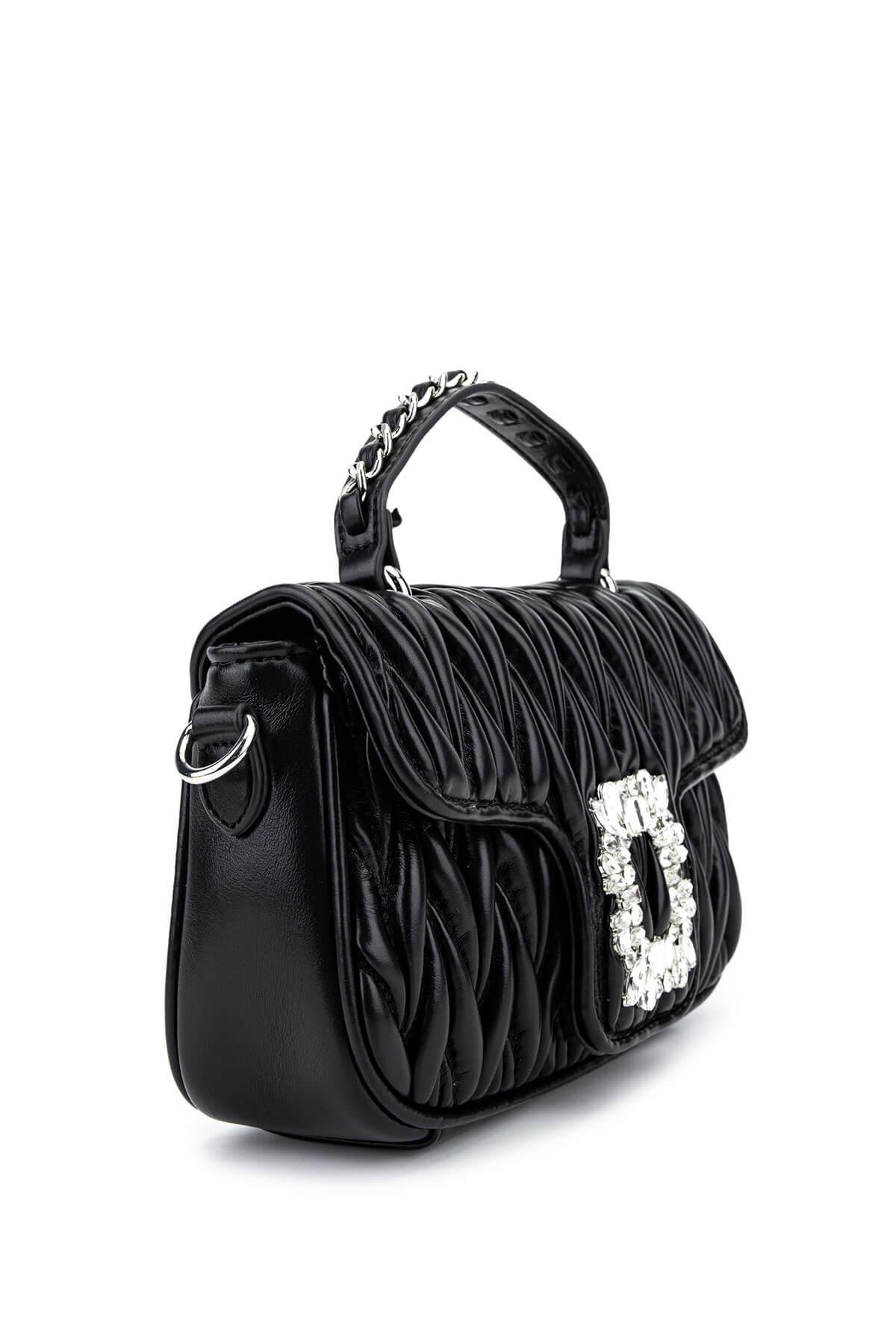 Tamer Tanca Kadın Suni Deri Siyah Omuz Çanta