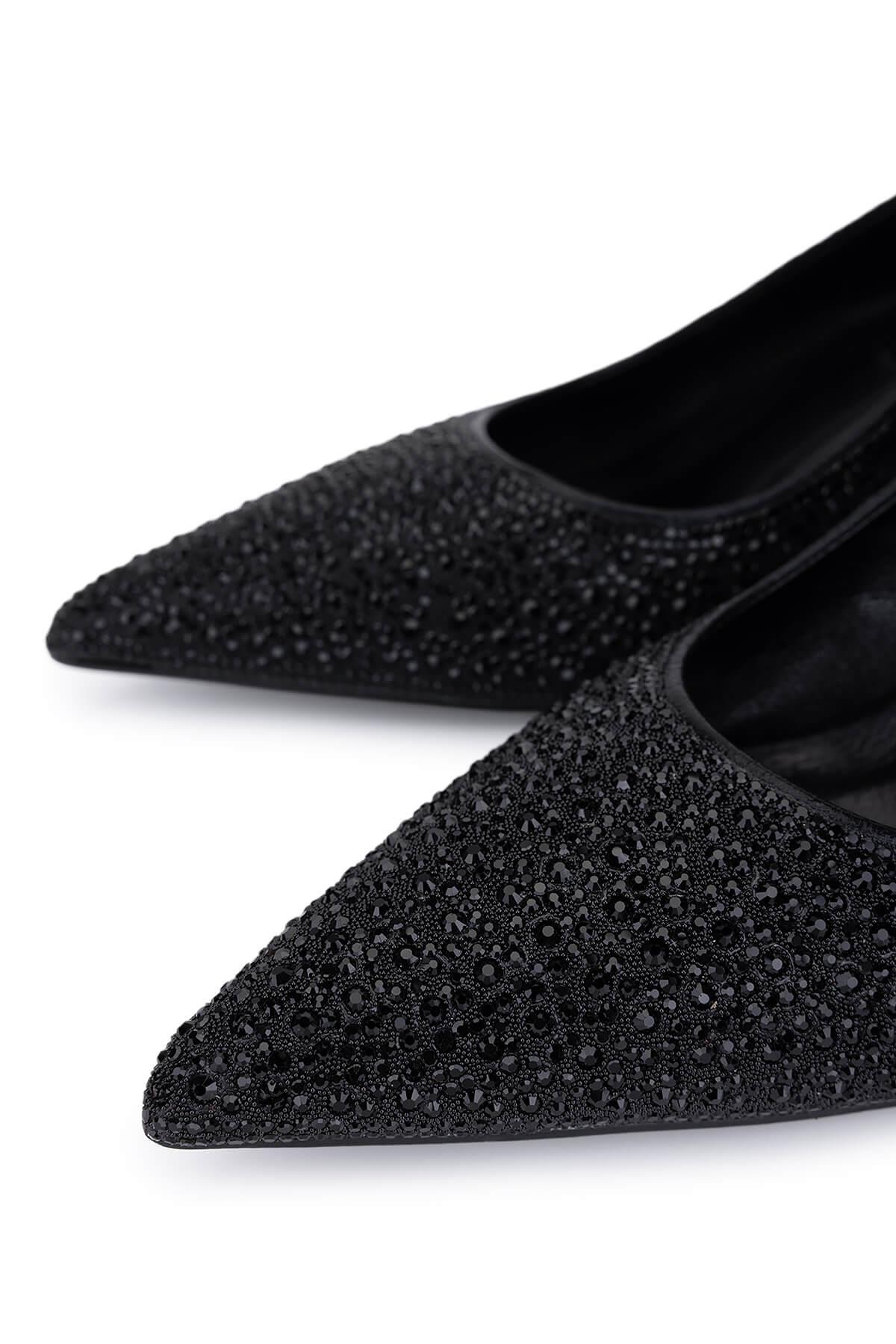 Tamer Tanca Kadın Suni Deri Siyah Topuklu Ayakkabı