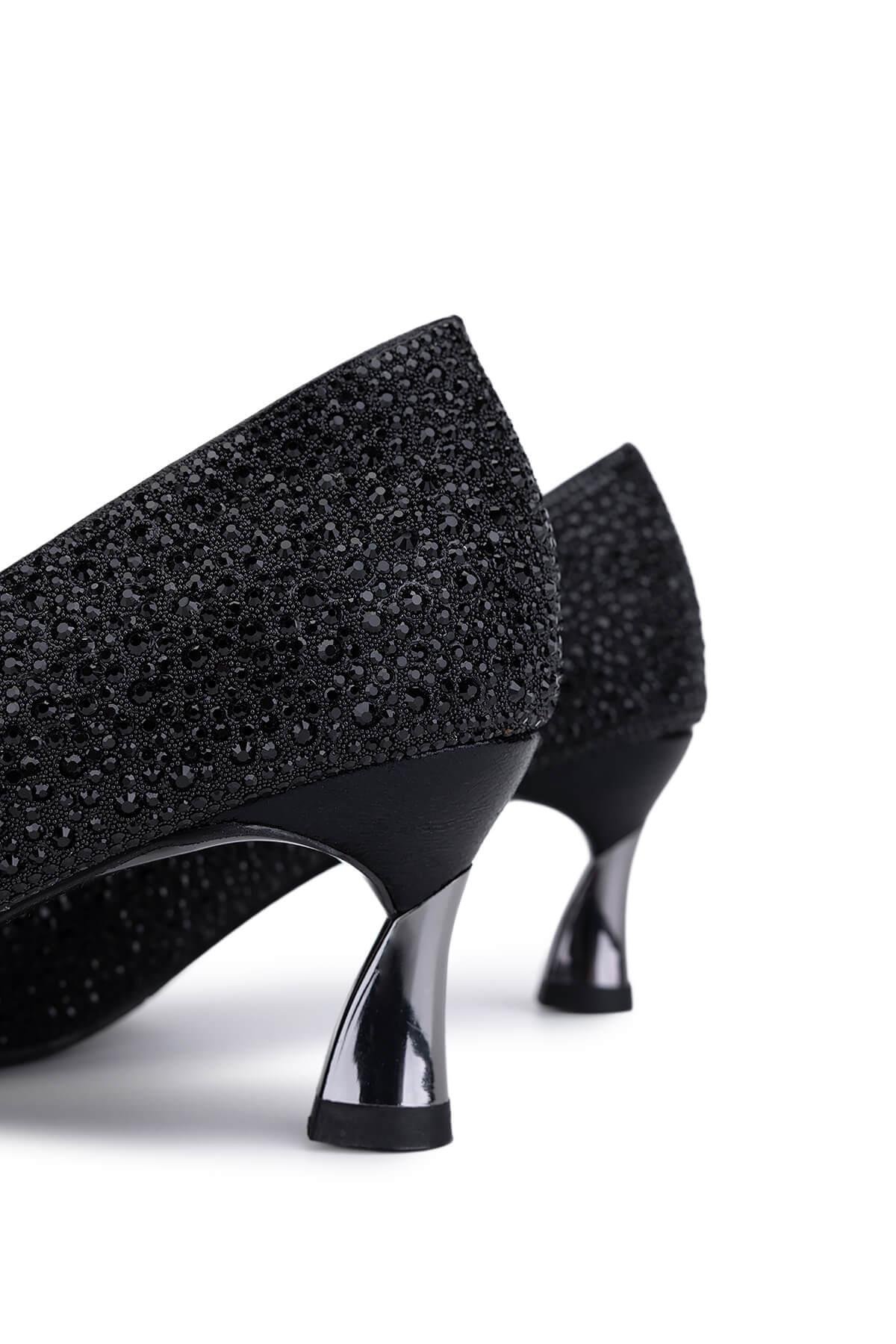 Tamer Tanca Kadın Suni Deri Siyah Topuklu Ayakkabı