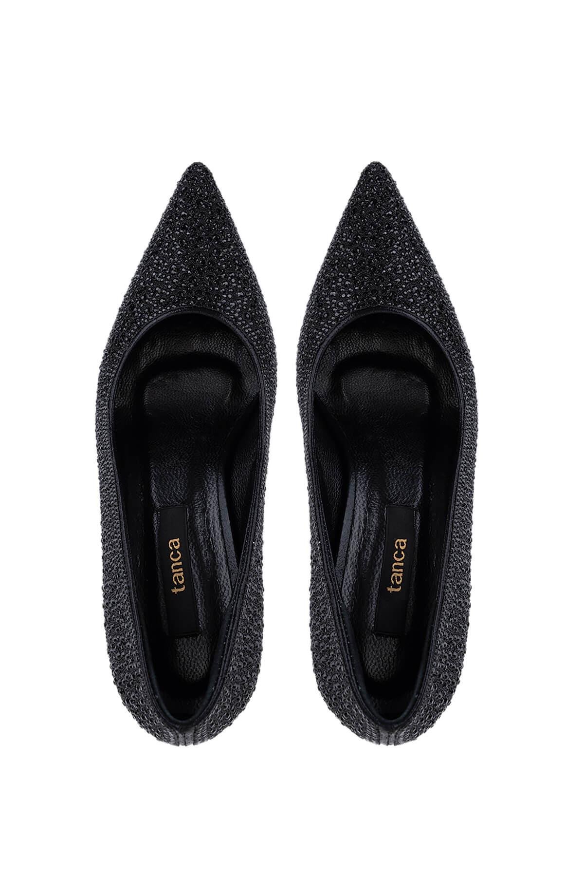 Tamer Tanca Kadın Suni Deri Siyah Topuklu Ayakkabı