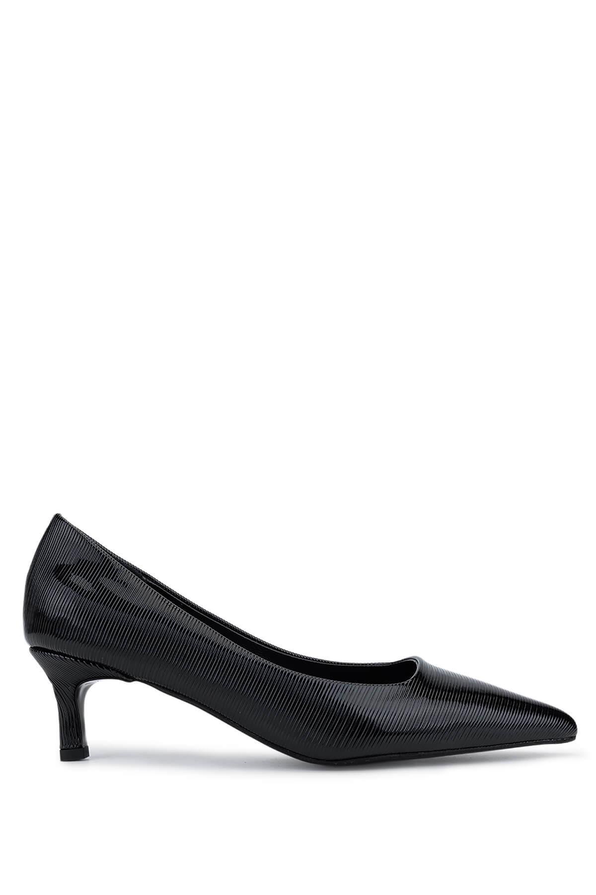 Tamer Tanca Kadın Suni Deri Siyah Topuklu Ayakkabı