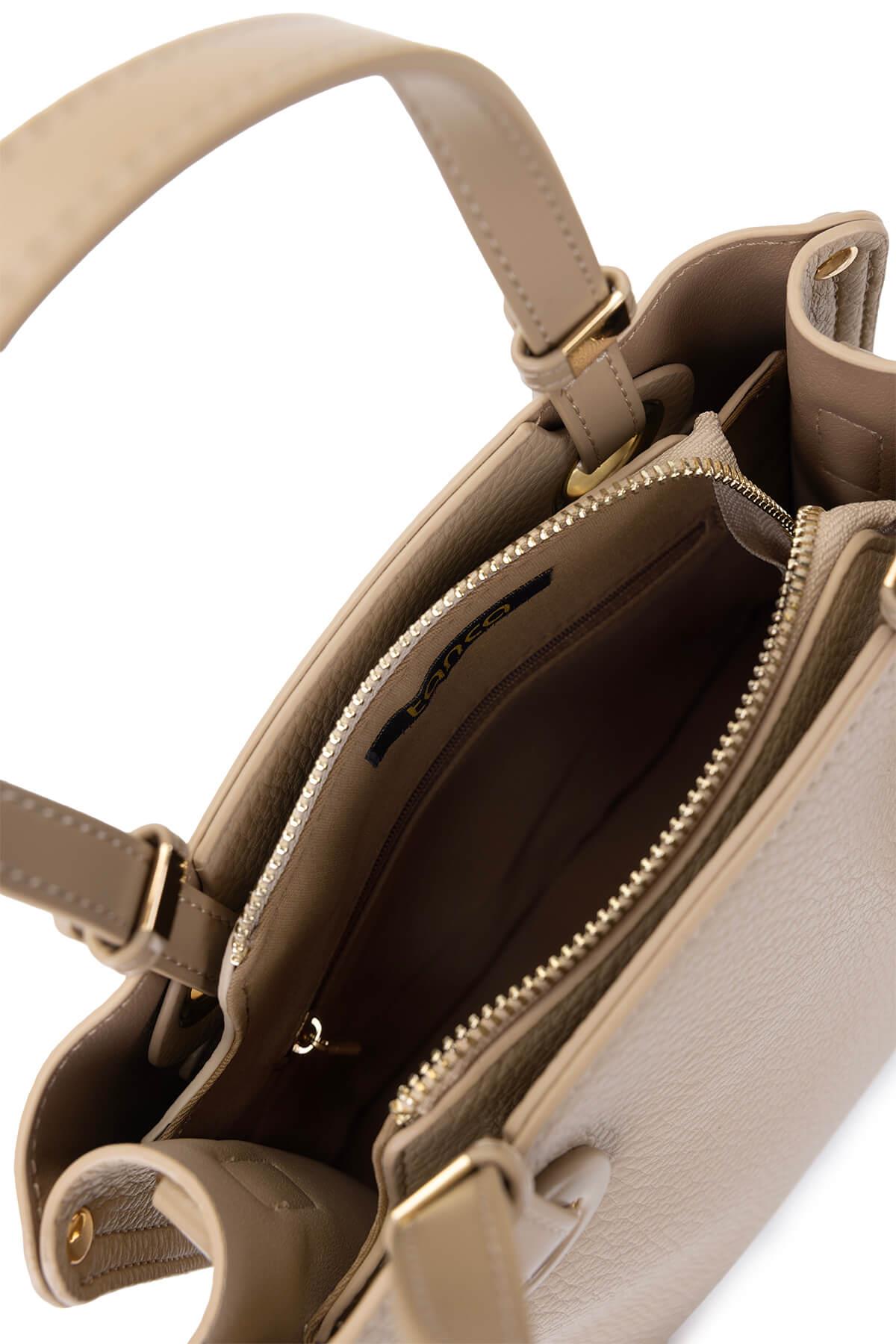 Tamer Tanca Kadın Suni Deri Taupe Omuz Çanta