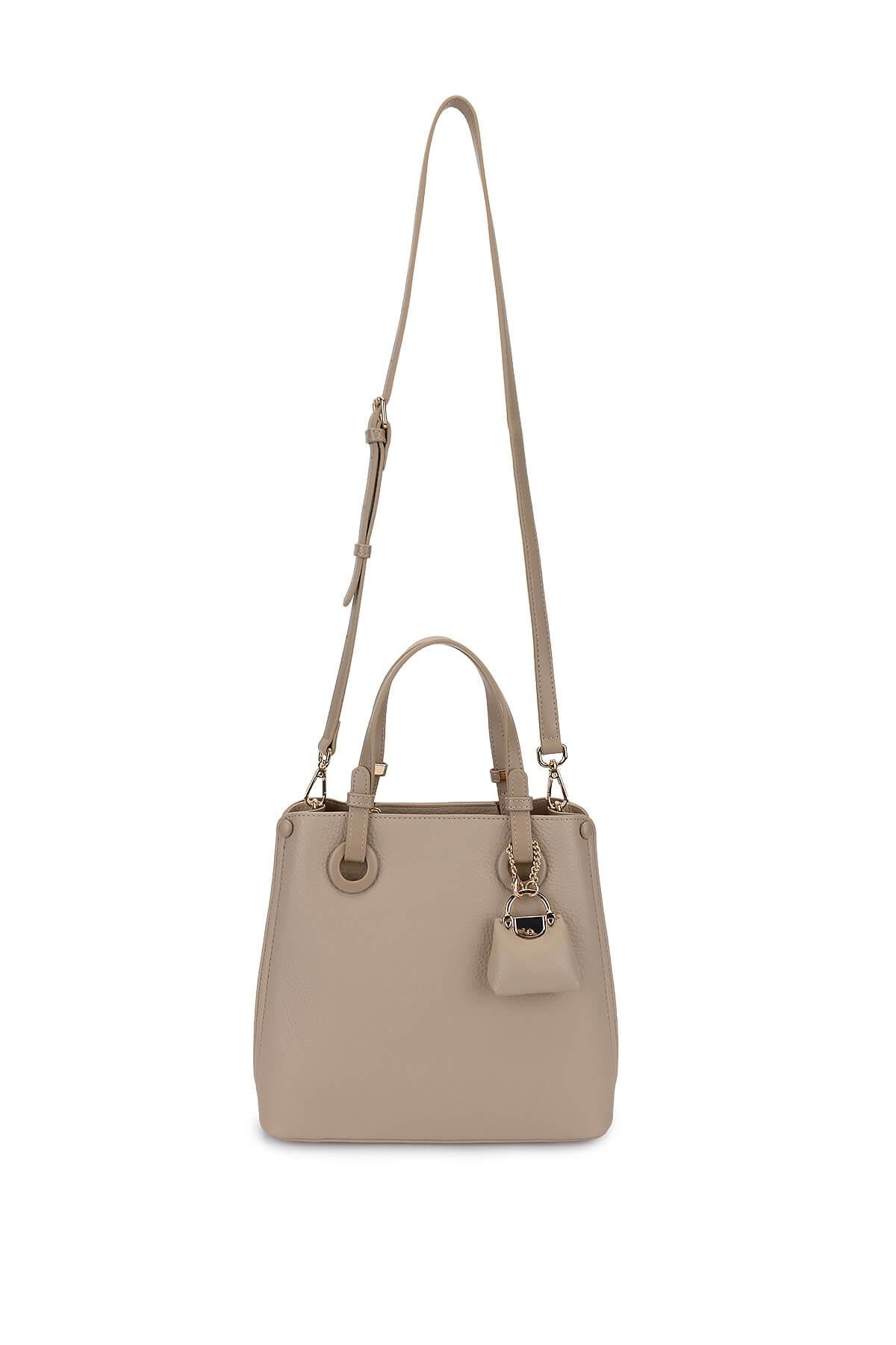 Tamer Tanca Kadın Suni Deri Taupe Omuz Çanta