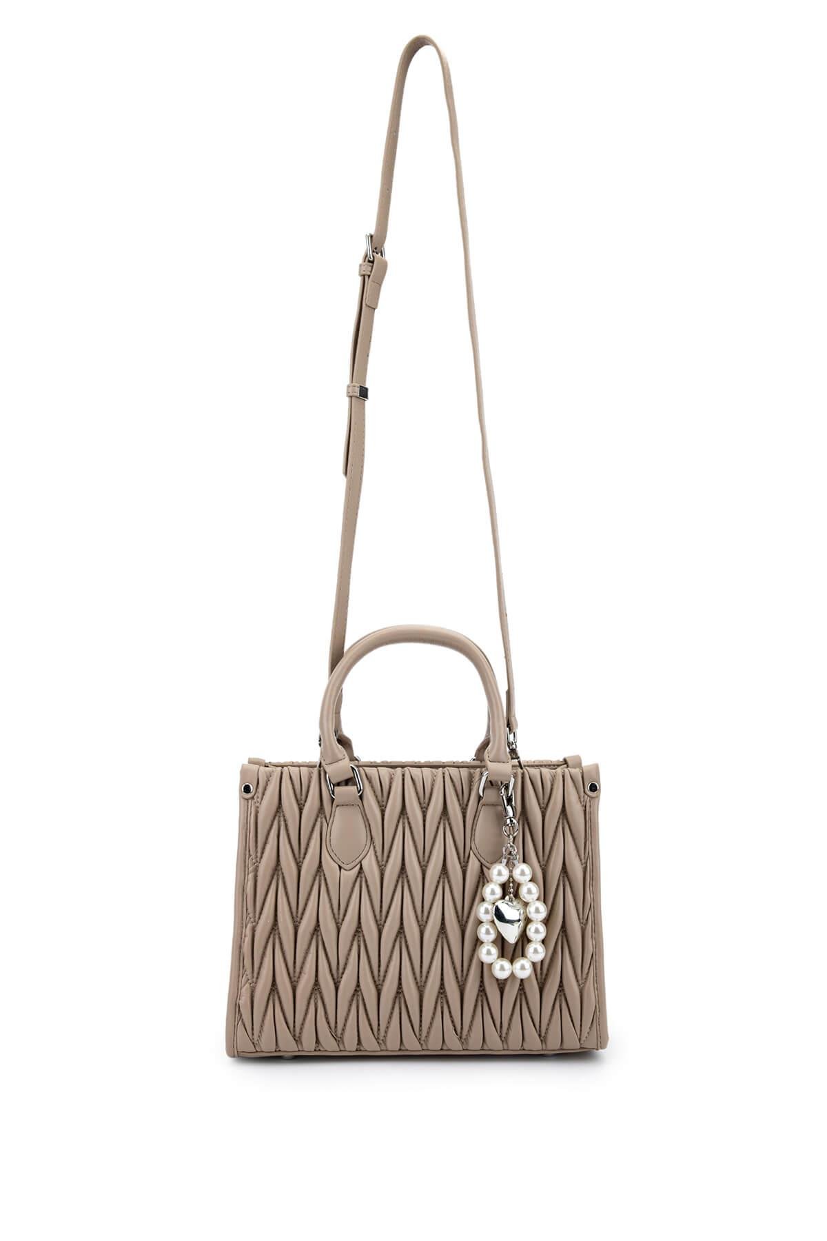 Tamer Tanca Kadın Suni Deri Taupe Omuz Çanta