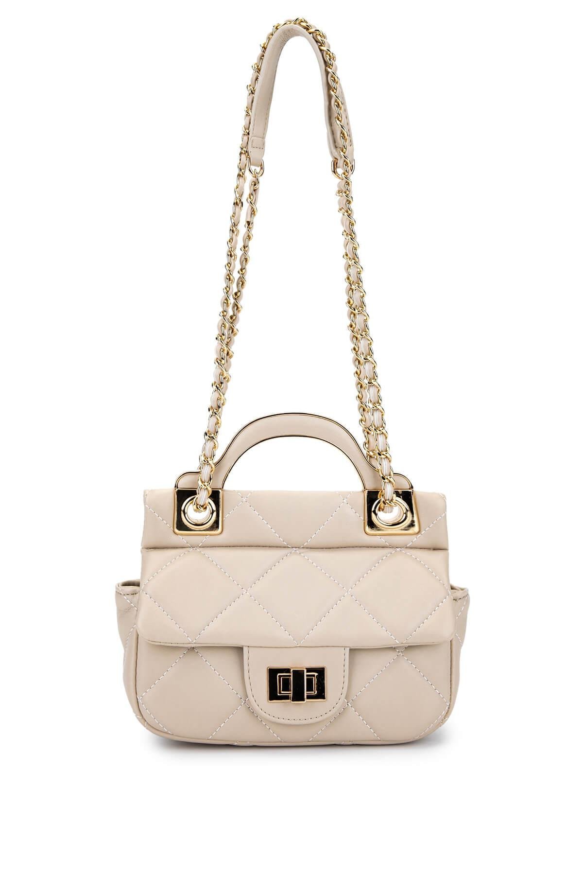 Tamer Tanca Kadın Suni Deri Taupe Omuz Çanta