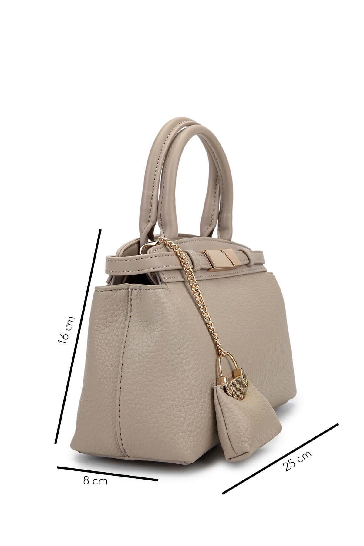 Tamer Tanca Kadın Suni Deri Taupe Omuz Çanta