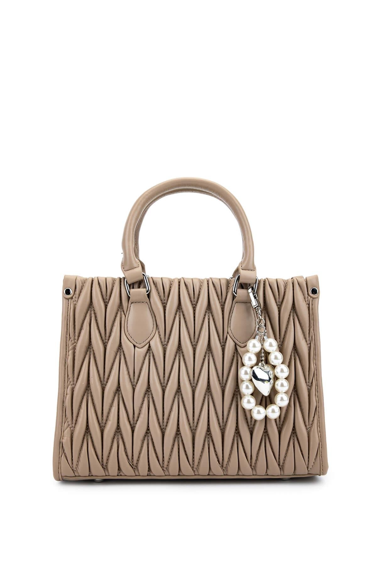 Tamer Tanca Kadın Suni Deri Taupe Omuz Çanta