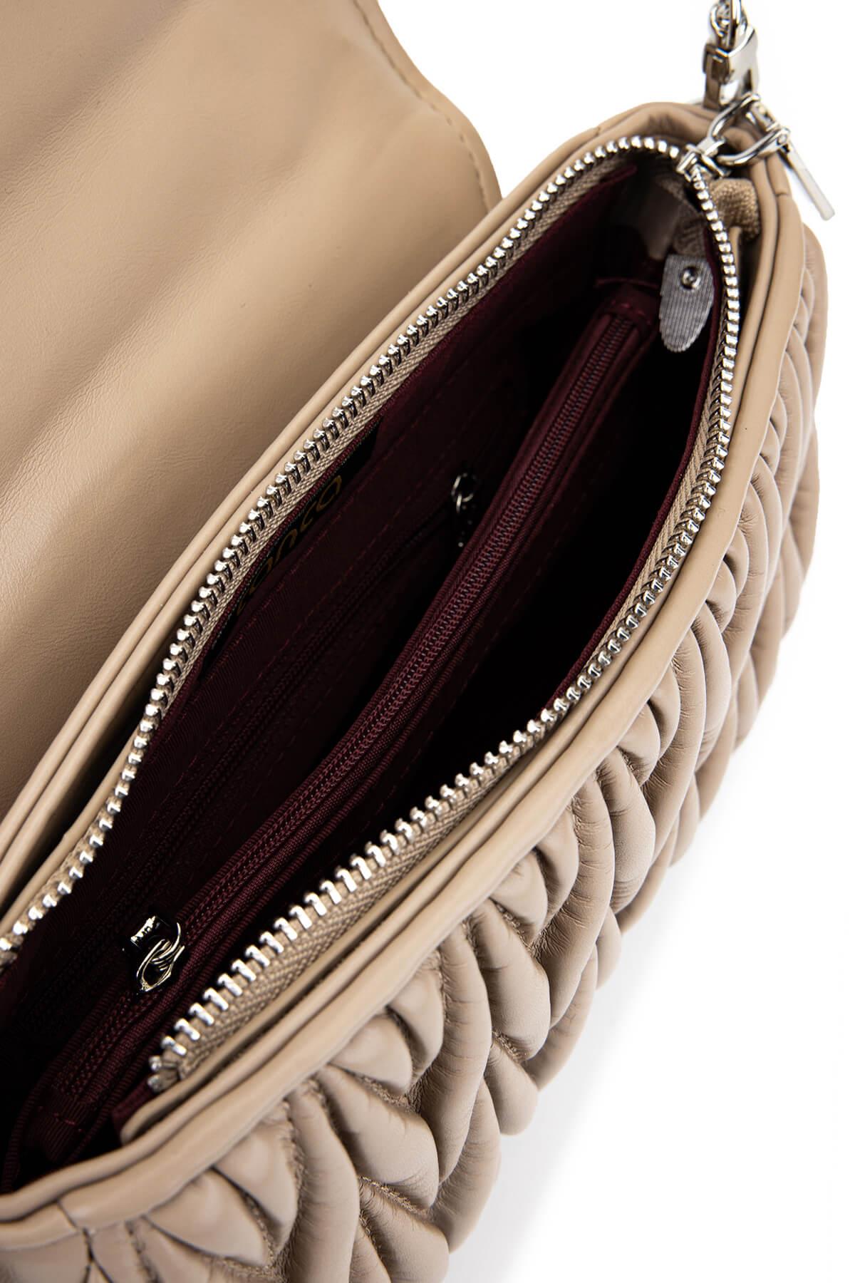 Tamer Tanca Kadın Suni Deri Taupe Omuz Çanta