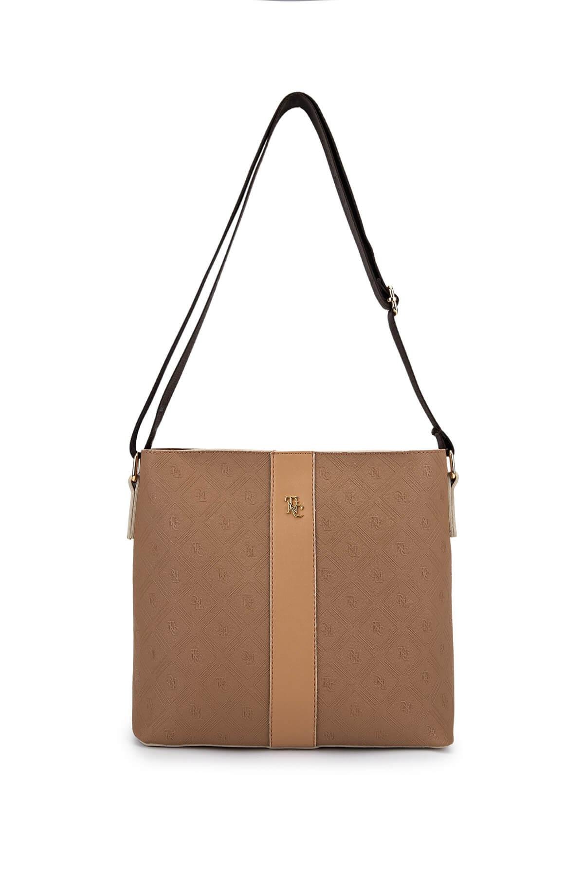 Tamer Tanca Kadın Suni Deri Vizon/Taba Postacı Çanta