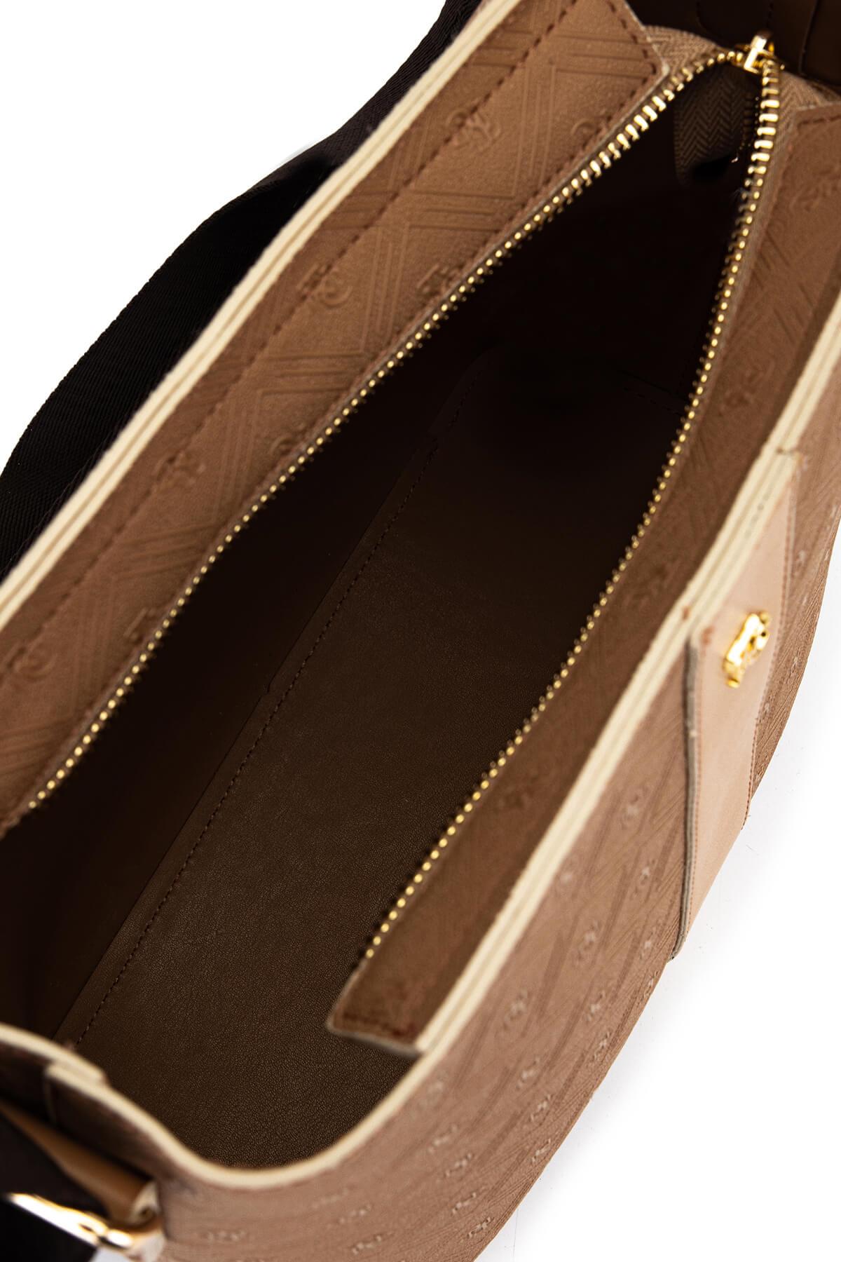 Tamer Tanca Kadın Suni Deri Vizon/Taba Postacı Çanta