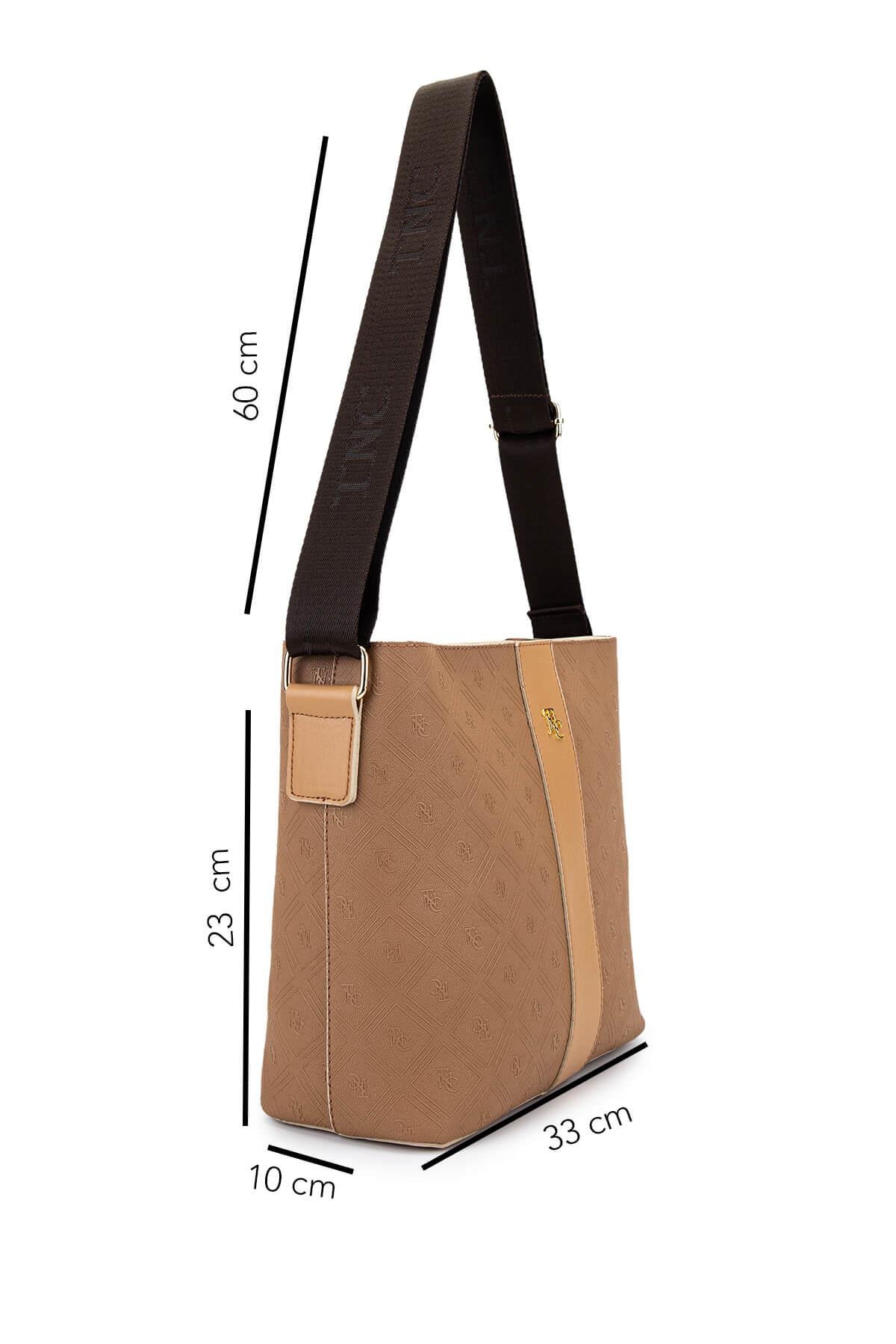 Tamer Tanca Kadın Suni Deri Vizon/Taba Postacı Çanta