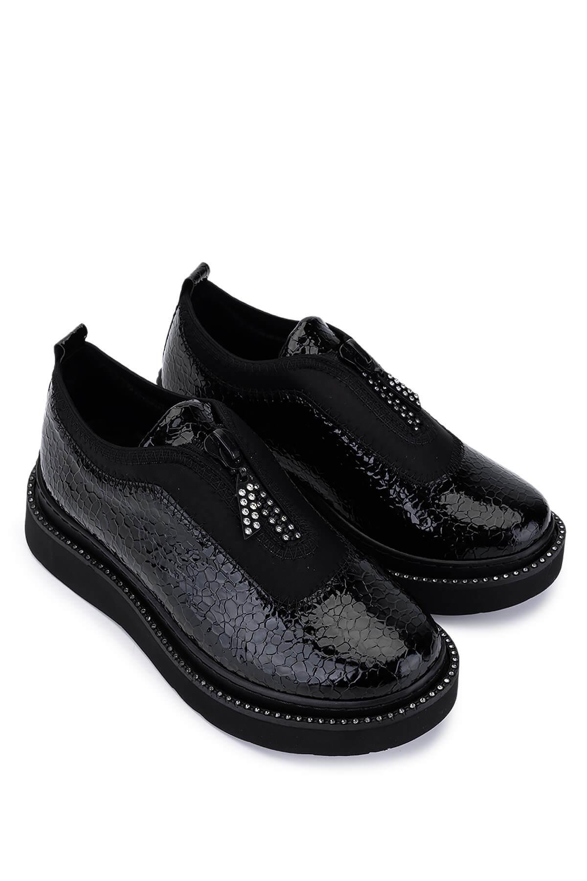 Tamer Tanca Kadın Suni Deri/Tekstil Siyah Casual Ayakkabı