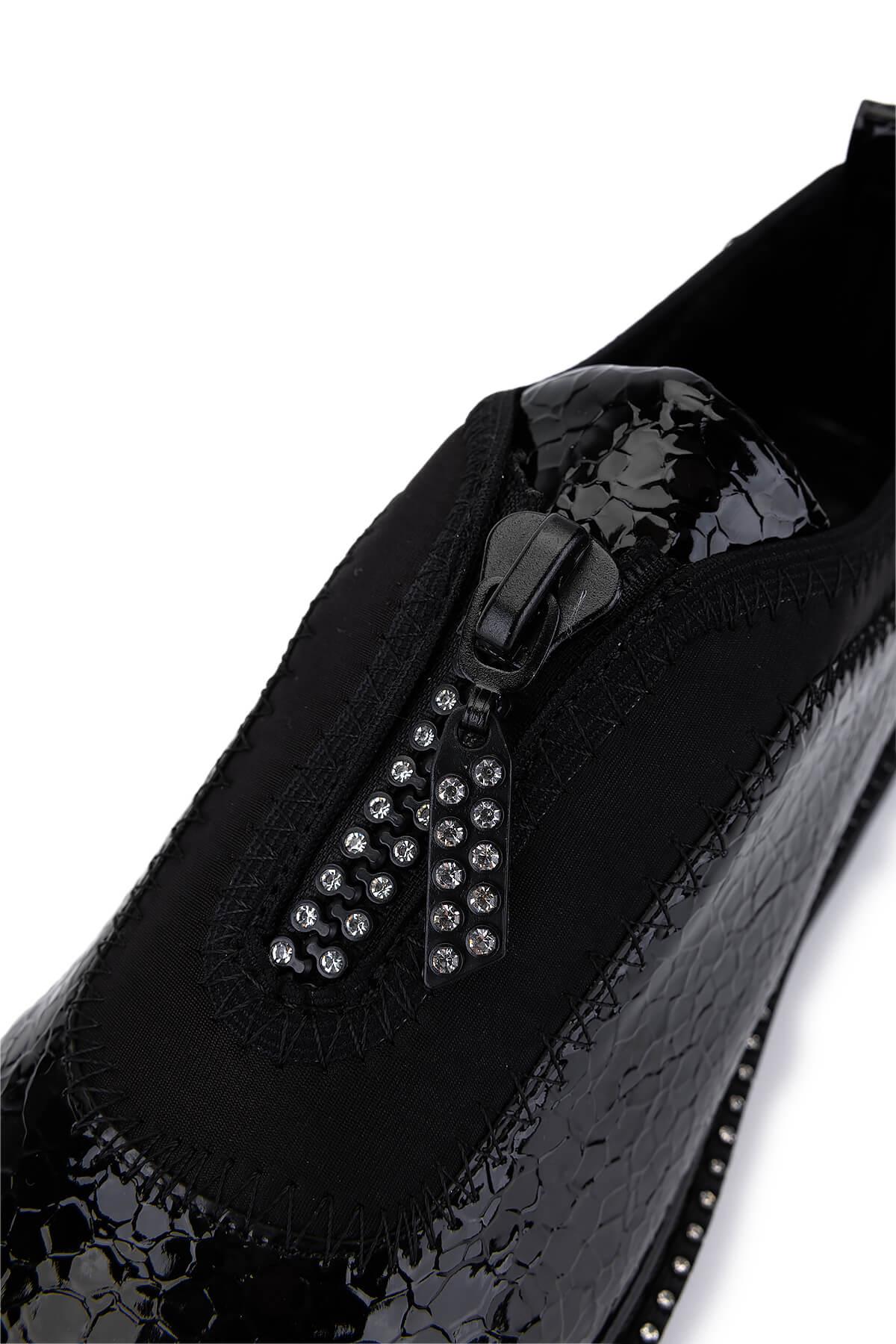 Tamer Tanca Kadın Suni Deri/Tekstil Siyah Casual Ayakkabı