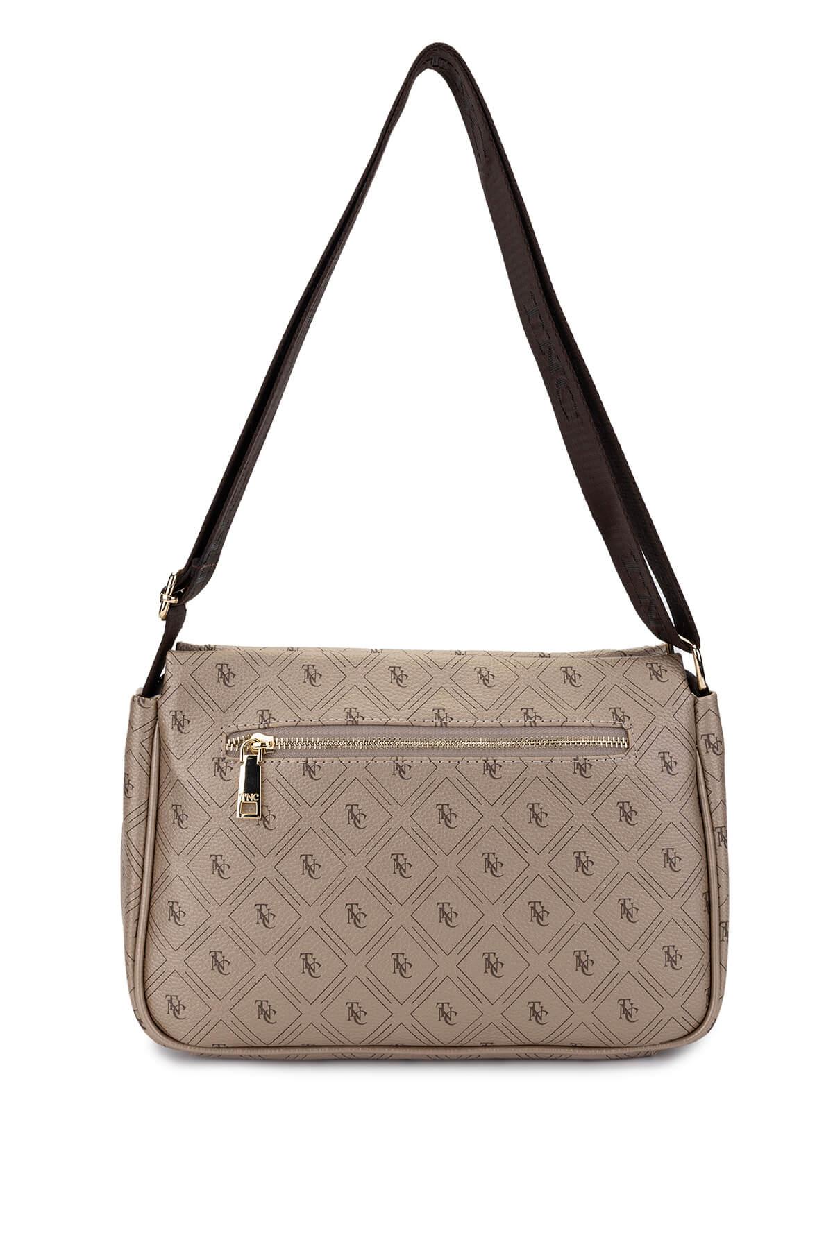 Tamer Tanca Kadın Vegan Altın Desen Omuz Çanta