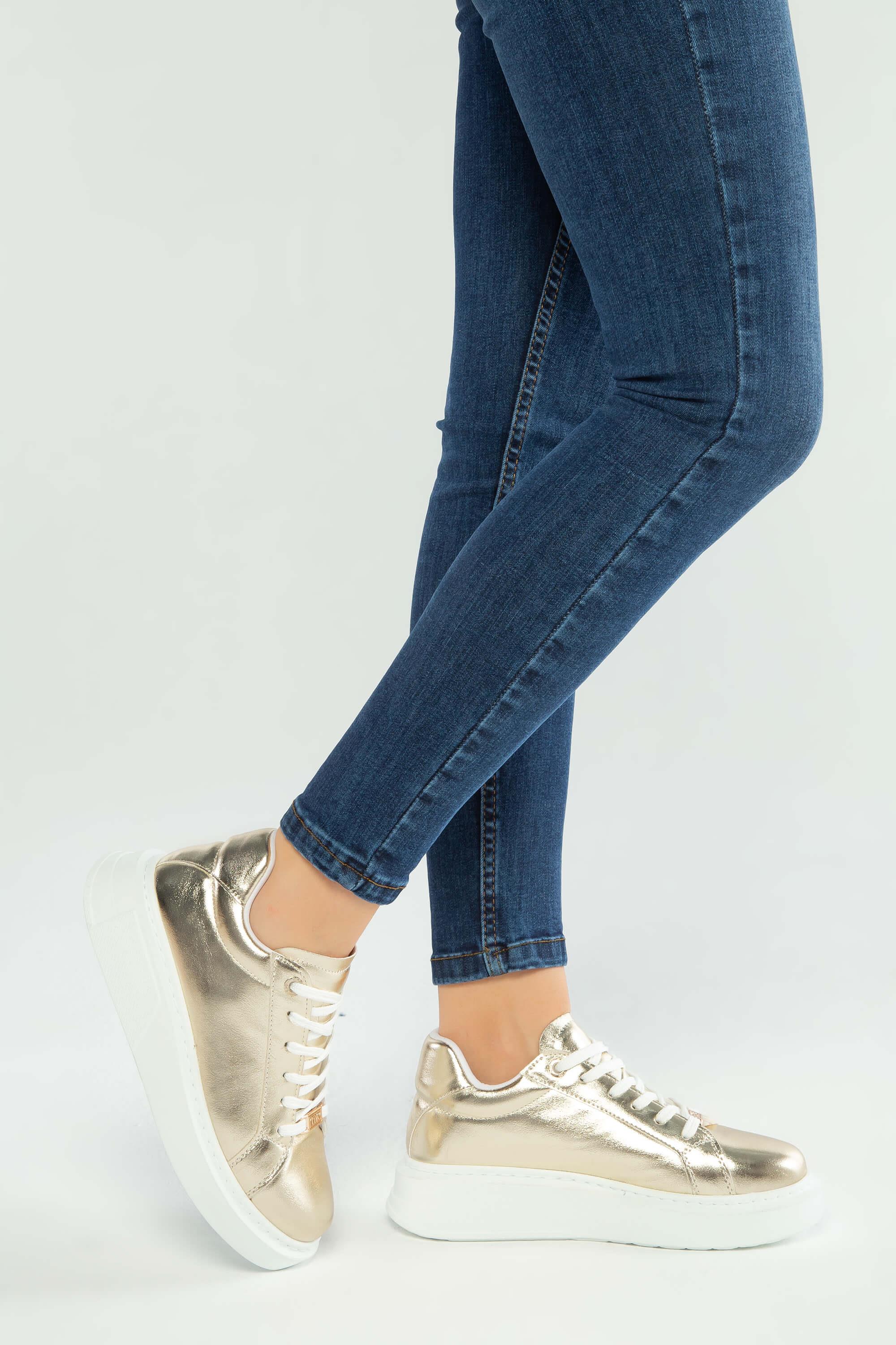 Tamer Tanca Kadın Vegan Altın Sneakers & Spor Ayakkabı